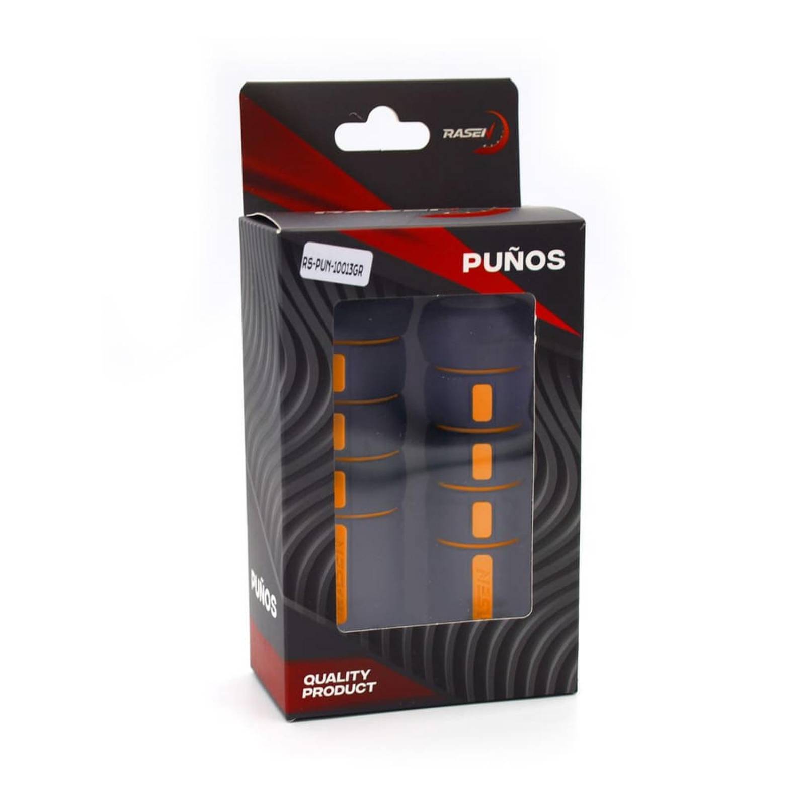 Puños Para Moto Rasen De Caucho Tipo Engomado Naranja Universal