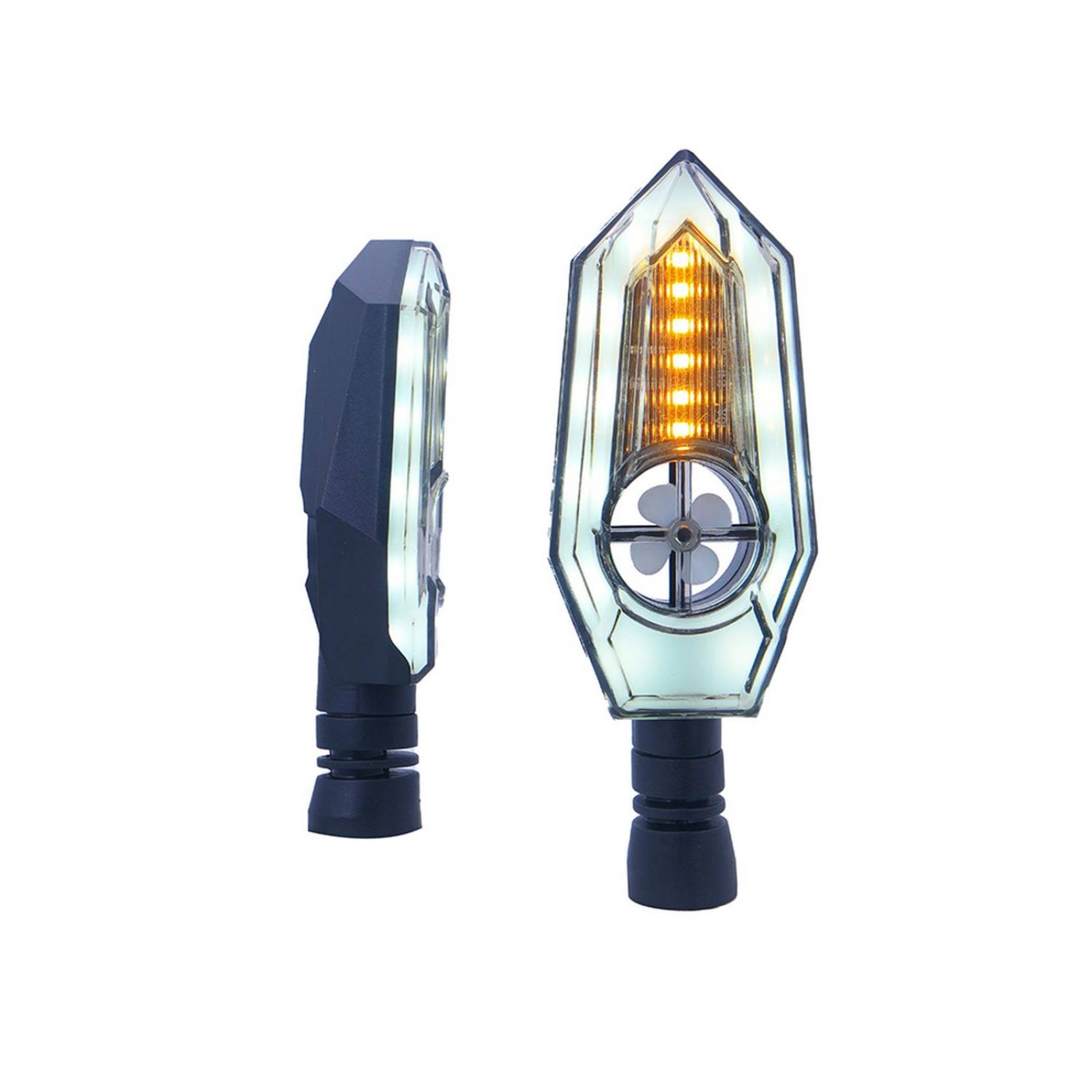 Direccionales Para Moto Rasen Led Secuencial Tipo Zafiro Universal  Amarillo