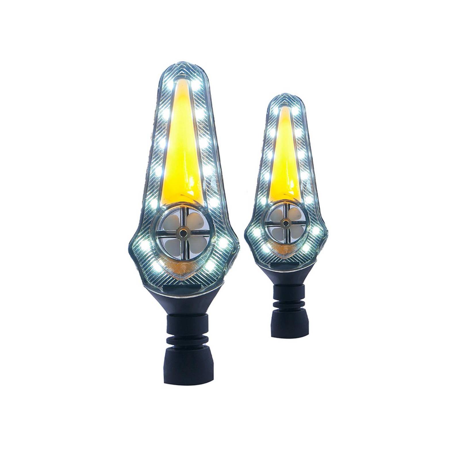 Direccionales Para Moto Rasen Led Secuencial Tipo Helice Universal  Amarillo