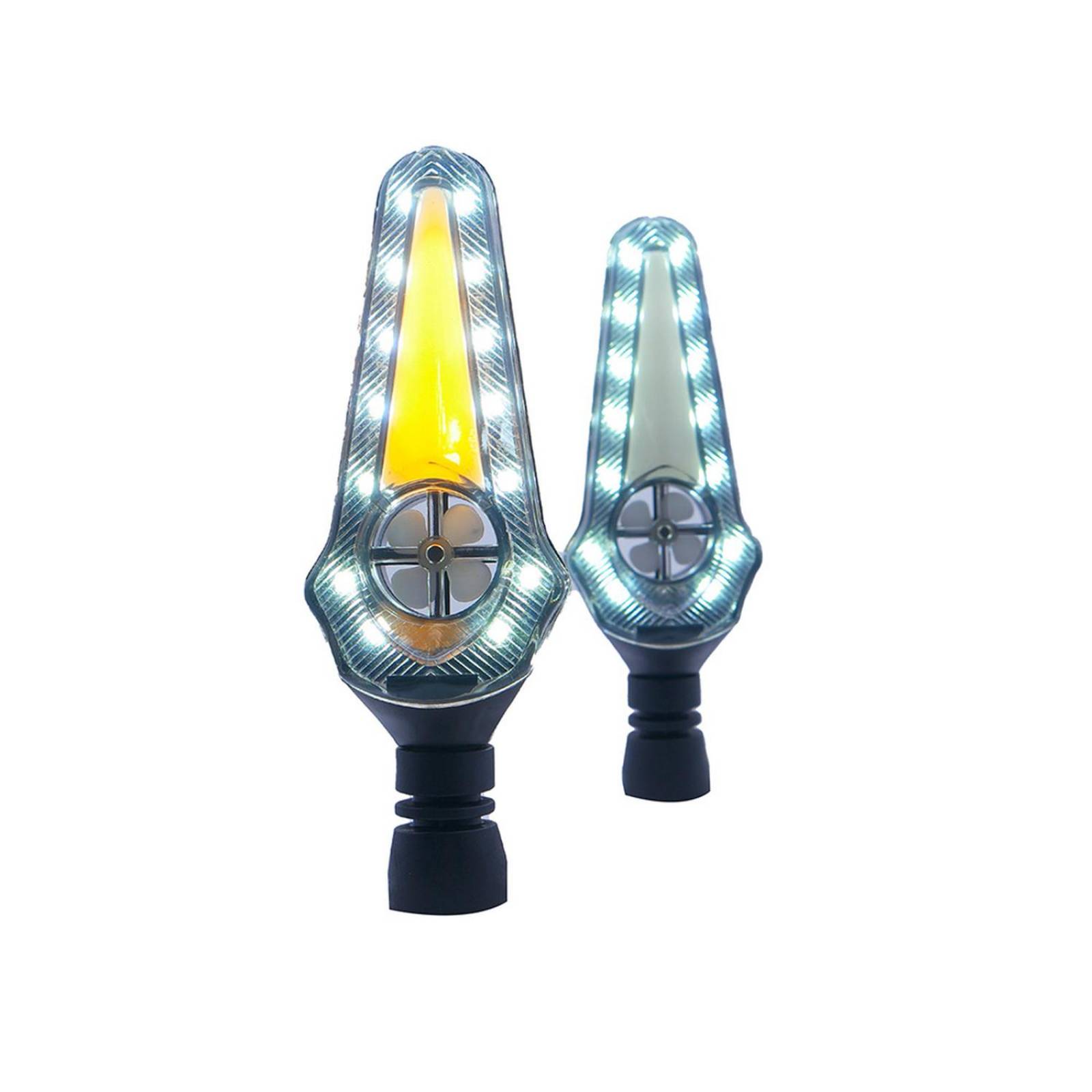 Direccionales Para Moto Rasen Led Secuencial Tipo Helice Universal  Amarillo