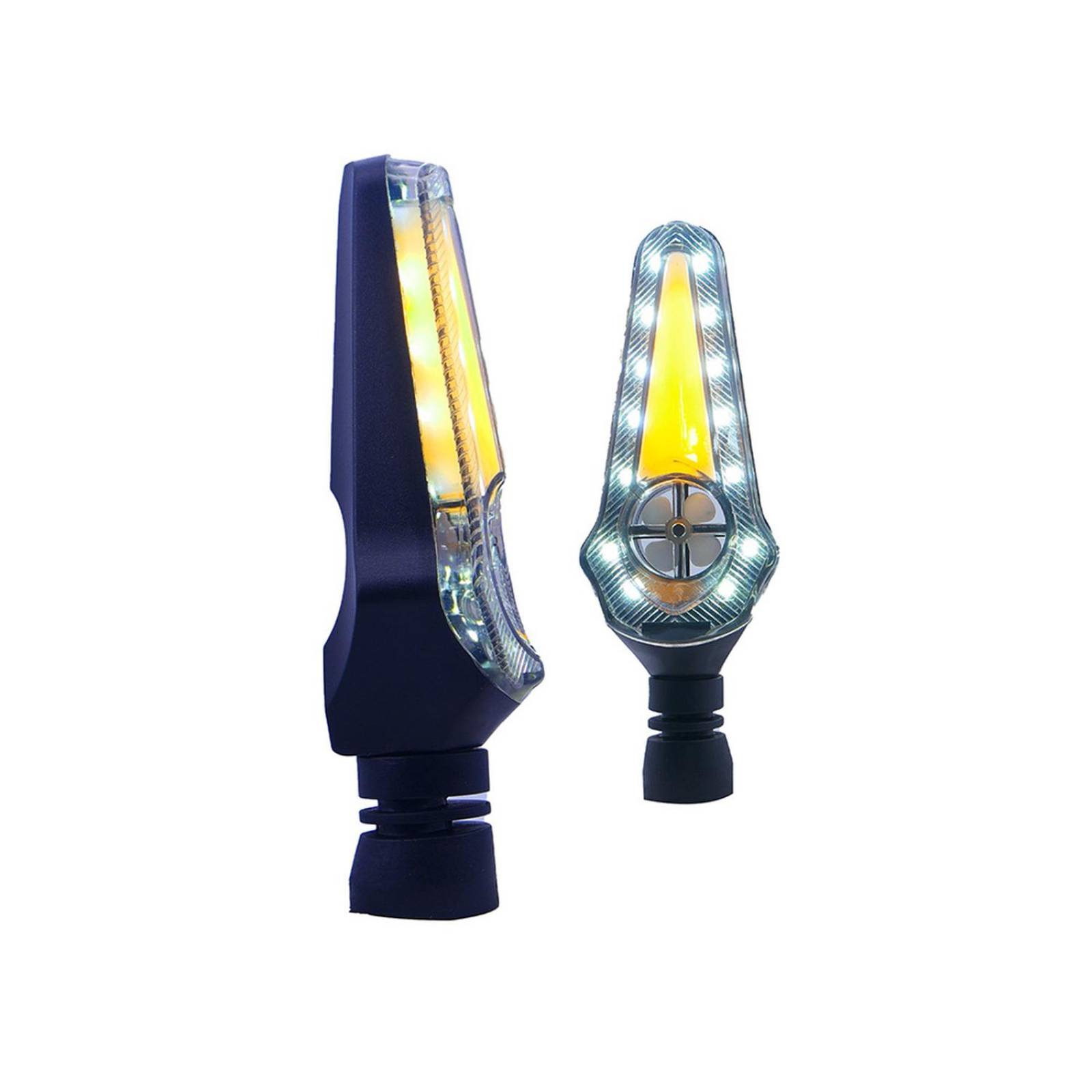 Direccionales Para Moto Rasen Led Secuencial Tipo Helice Universal  Amarillo