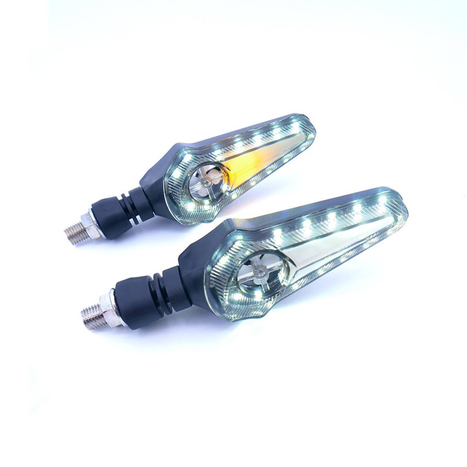 Direccionales Para Moto Rasen Led Secuencial Tipo Helice Universal  Amarillo