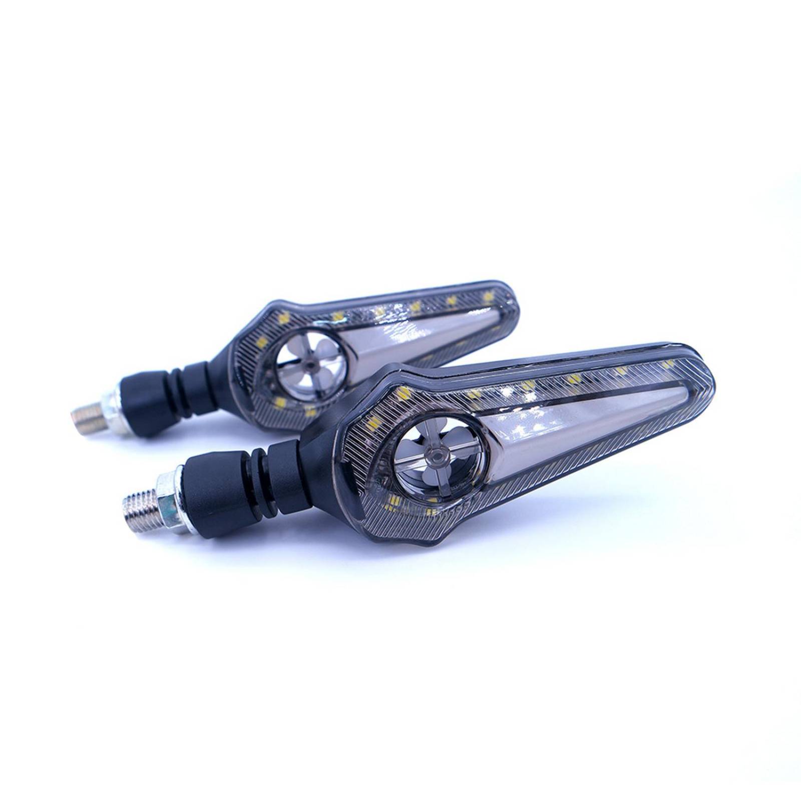 Direccionales Para Moto Rasen Led Secuencial Tipo Helice Universal  Amarillo