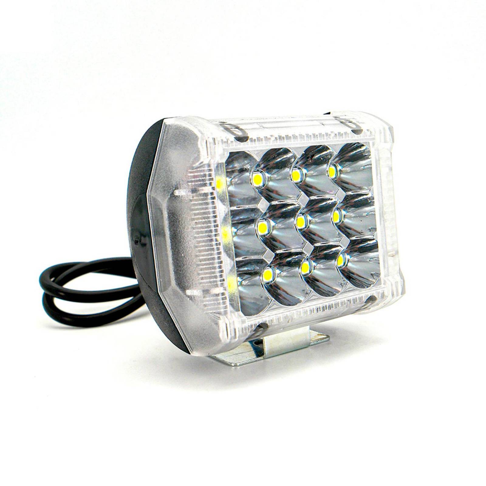 FARO AUXILIAR LED CON ESTROBO 12 LED CON LUZ DE CONTORNO LATERAL PARA MOTOCICLETA