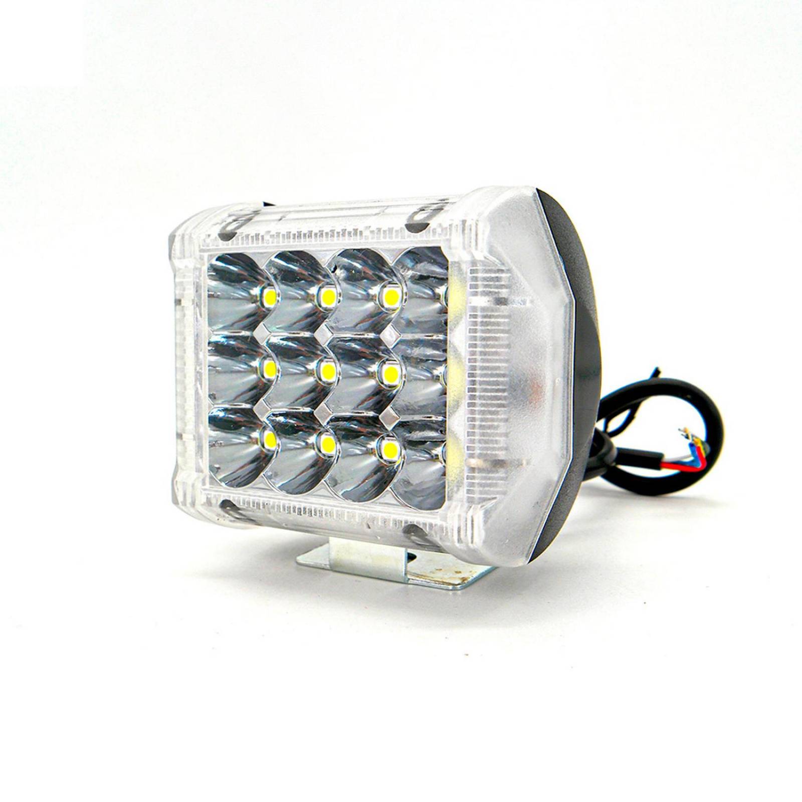 FARO AUXILIAR LED CON ESTROBO 12 LED CON LUZ DE CONTORNO LATERAL PARA MOTOCICLETA