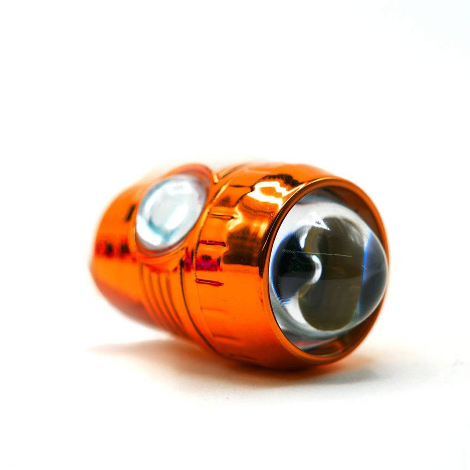 FARO AUXILIAR LED CON LUPA TIPO CILINDRO DELANTERO O TRASERO LUZ FIJA PARA MOTOCICLETA Naranja NARANJA