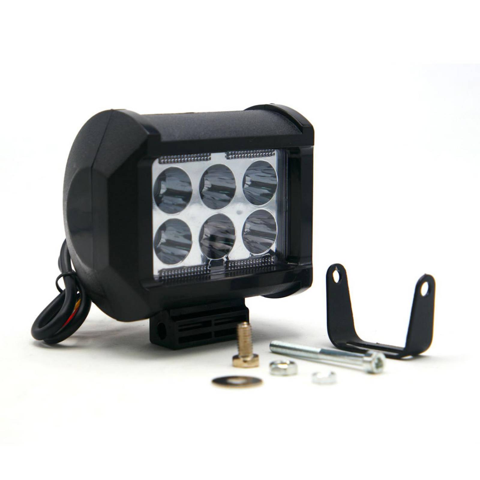 Faro Para Moto Rasen Auxiliar Rectangular 2 Celdas Led Con Luz Alta, Baja Y Estrobo        