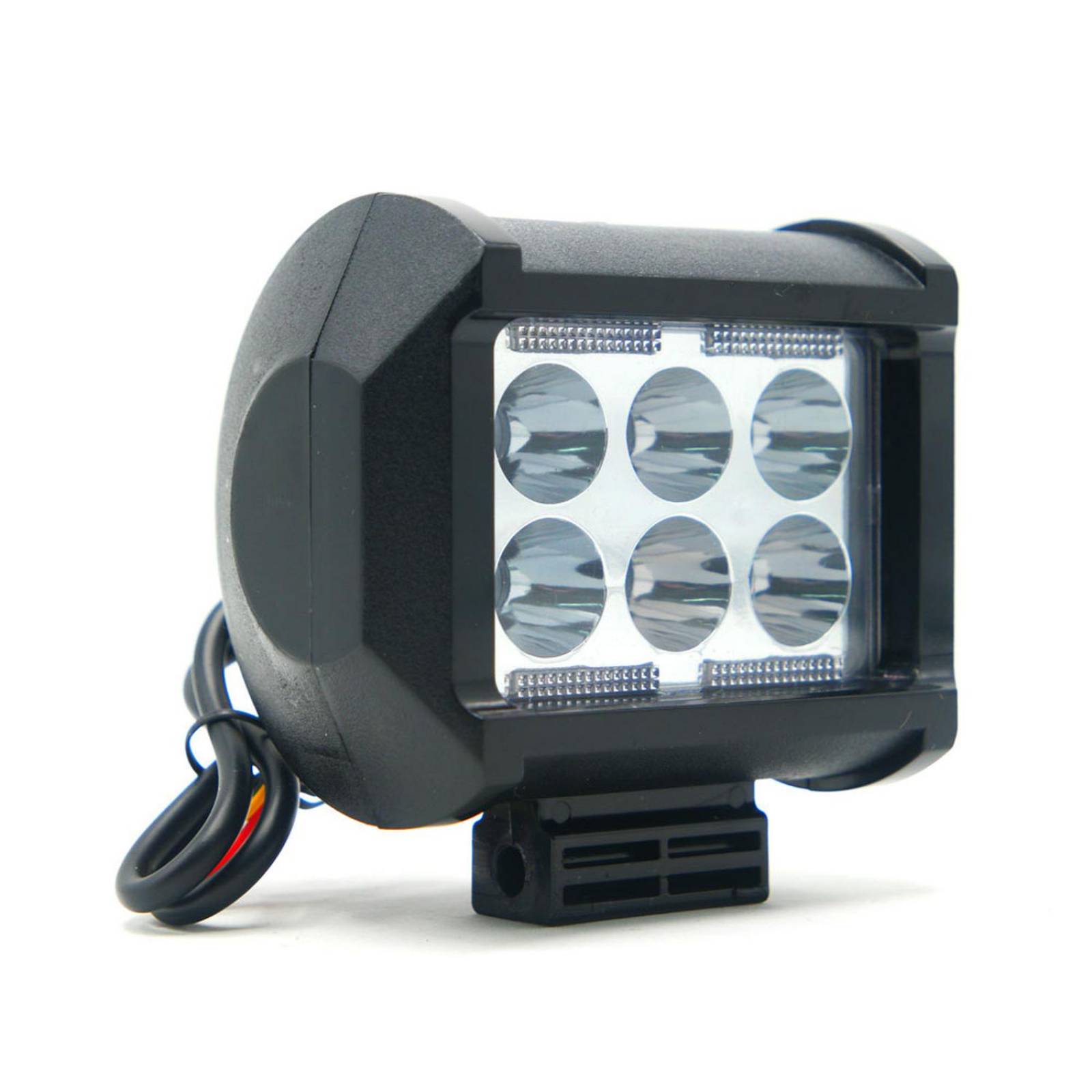 Faro Para Moto Rasen Auxiliar Rectangular 2 Celdas Led Con Luz Alta, Baja Y Estrobo        