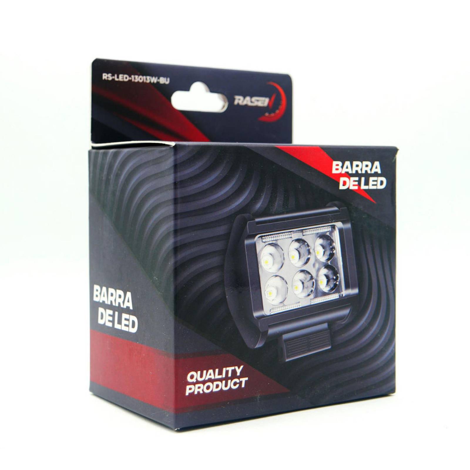 Faro Para Moto Rasen Auxiliar Rectangular 2 Celdas Led Con Luz Alta, Baja Y Estrobo        