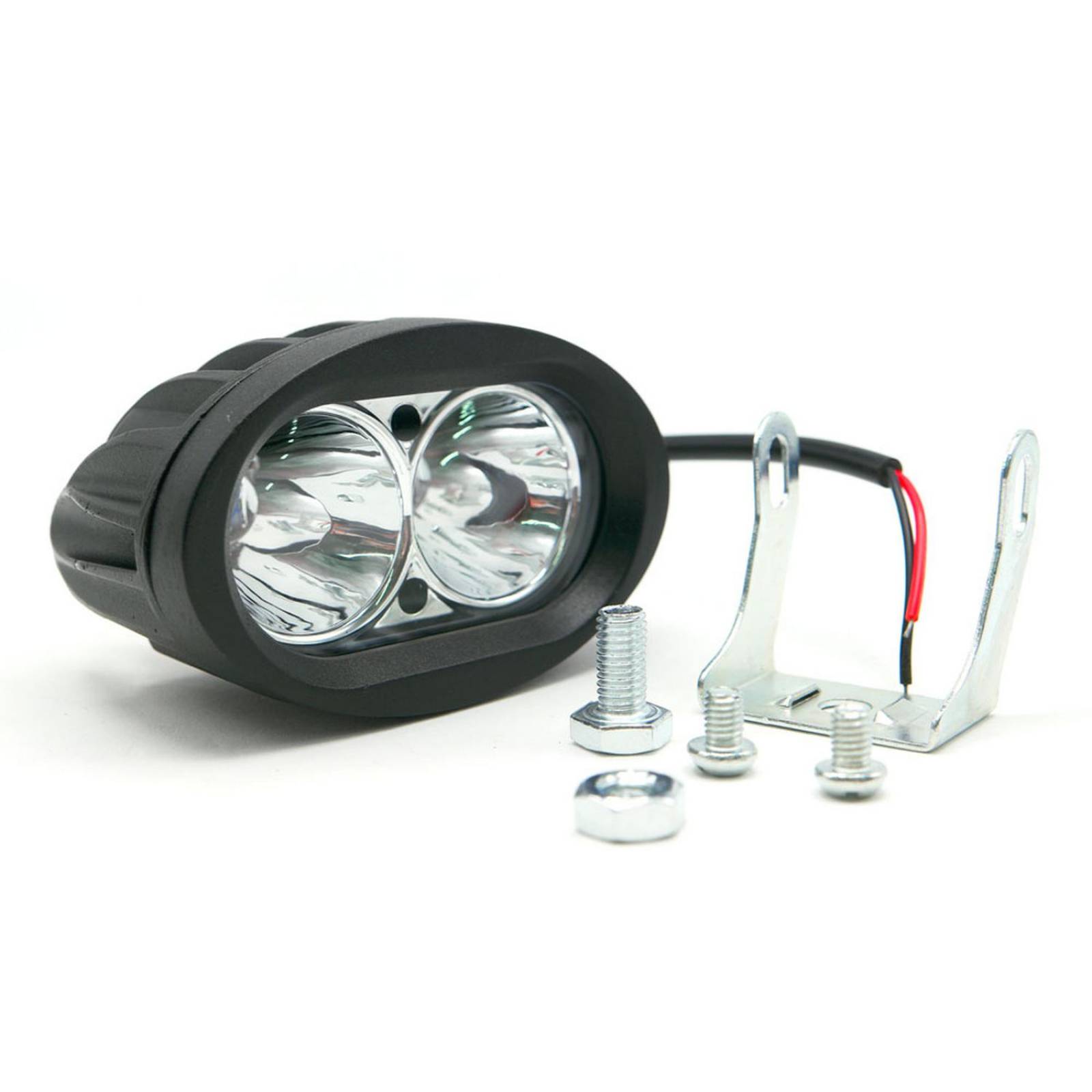 Faro Para Moto Rasen 2 Led Blanco Ovalado 2 Celdas Con Luz Alta, Baja Estrobo        