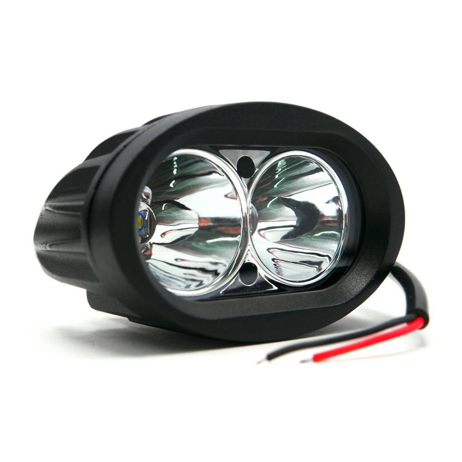 Faro Para Moto Rasen 2 Led Blanco Ovalado 2 Celdas Con Luz Alta, Baja Estrobo        