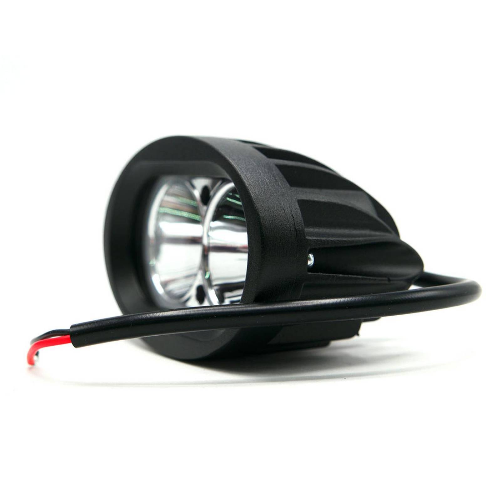 Faro Para Moto Rasen 2 Led Blanco Ovalado 2 Celdas Con Luz Alta, Baja Estrobo        