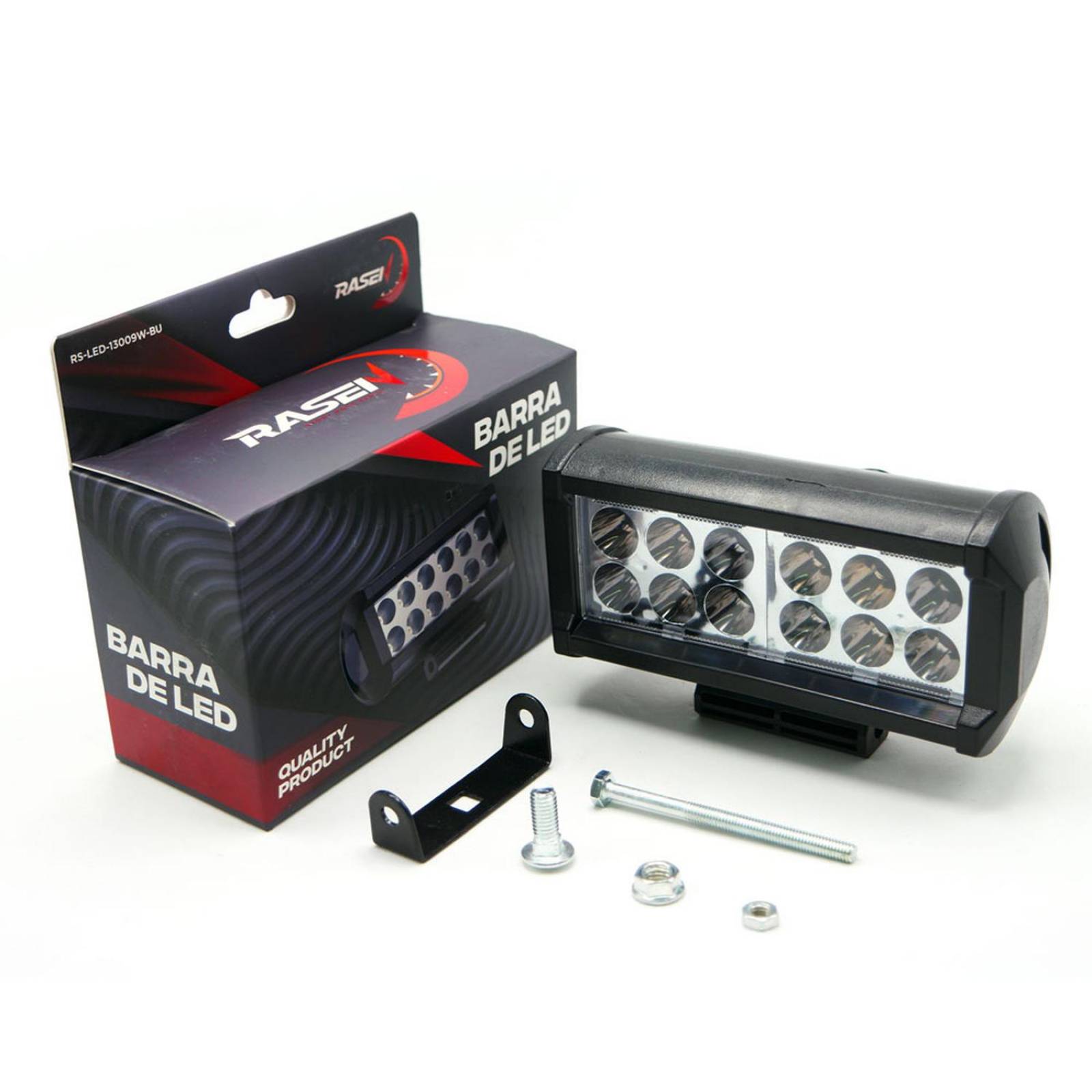 Barra Para Moto Rasen Led Doble Fila 12 Led Con Luz Alta, Baja Y Estrobo        