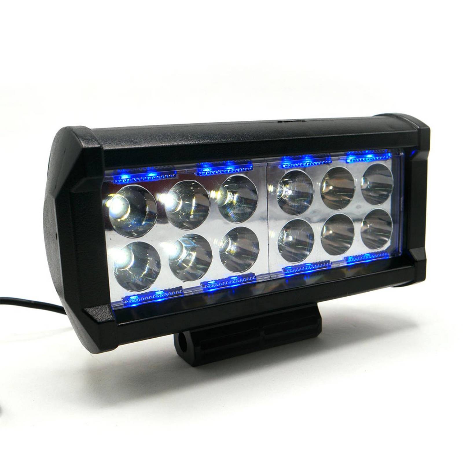 Barra Para Moto Rasen Led Doble Fila 12 Led Con Luz Alta, Baja Y Estrobo        