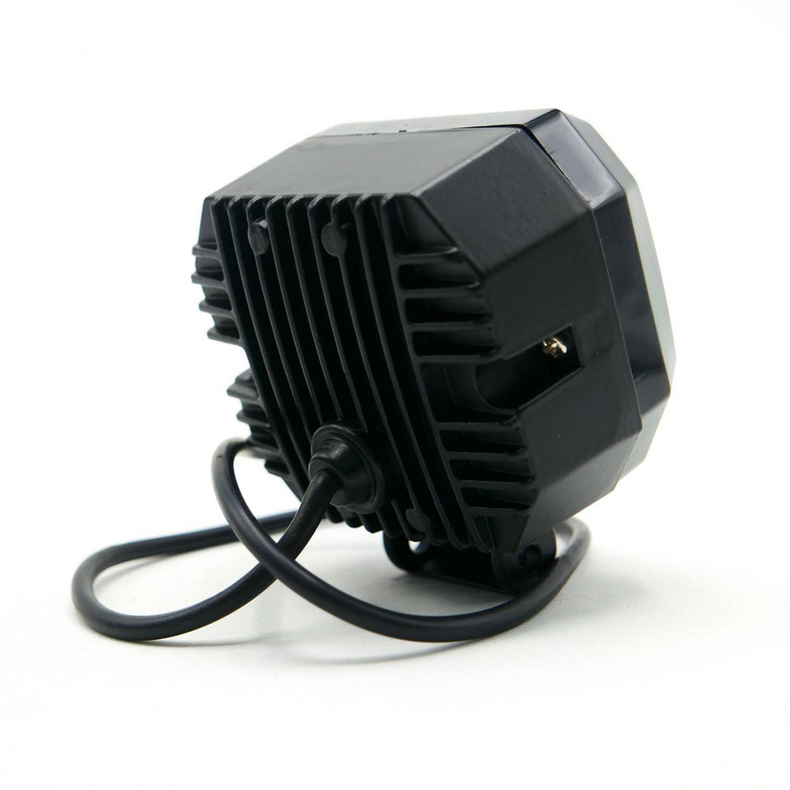 Faro Para Moto Rasen Led Cuadrado Mini 2 Led Con Lupa Luz Blanca Fija Y Con Estrobo Opcional Y Contorno   Azul