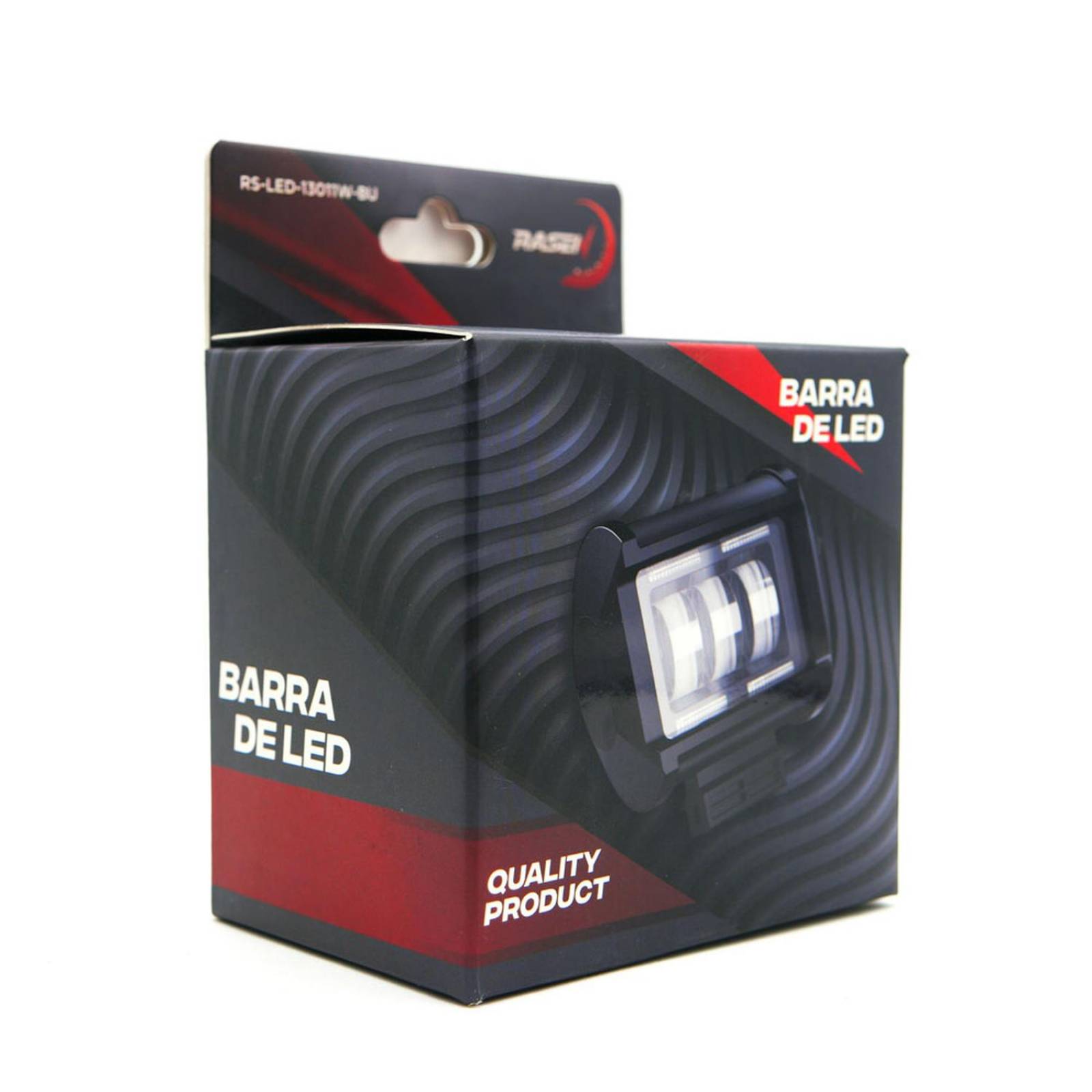 Faro Para Moto Rasen Auxiliar Cuadrado 3 Led Con Lupa Con Luz Alta, Baja Y Estrobo       