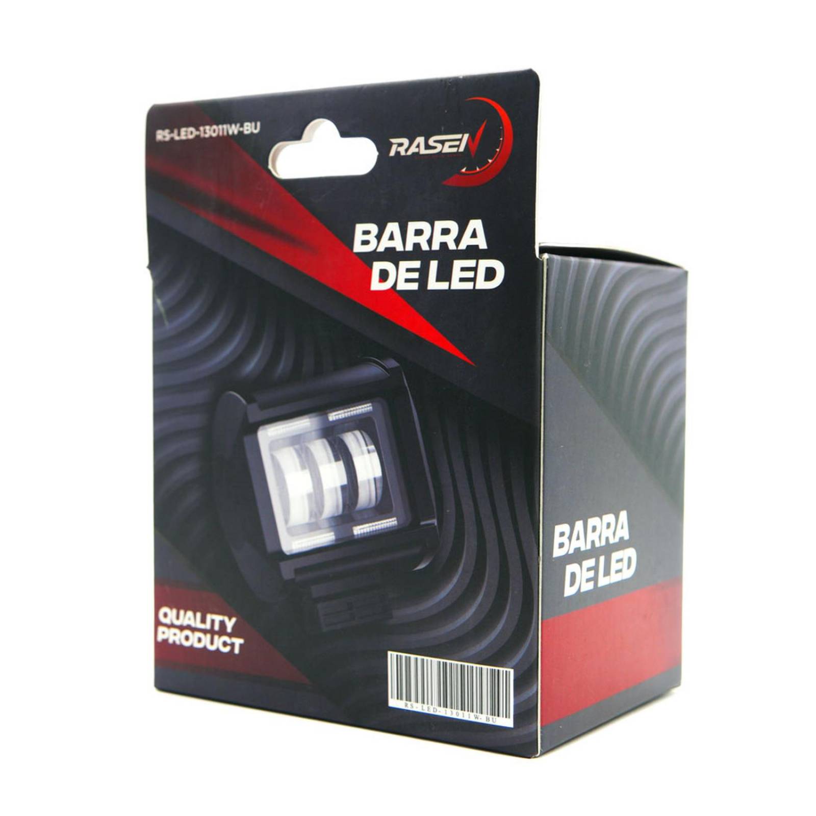 Faro Para Moto Rasen Auxiliar Cuadrado 3 Led Con Lupa Con Luz Alta, Baja Y Estrobo       