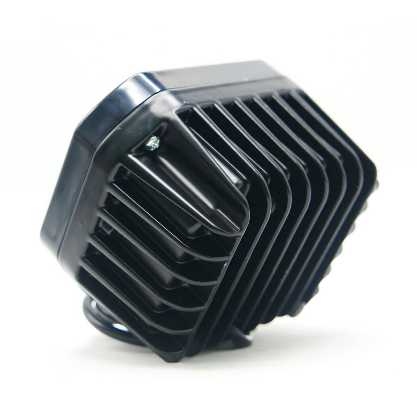 Faro Para Moto Rasen Cuadrado Led Con Lupa Luz Fija Y Estrobo Contorno Azul