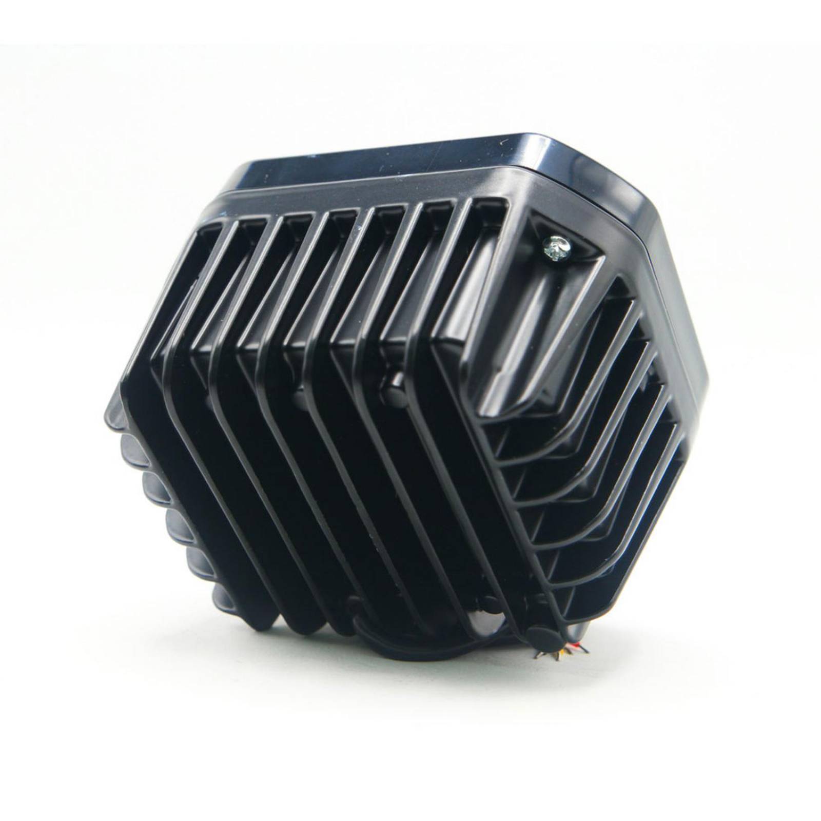 Faro Para Moto Rasen Cuadrado Led Con Lupa Luz Fija Y Estrobo Contorno Azul
