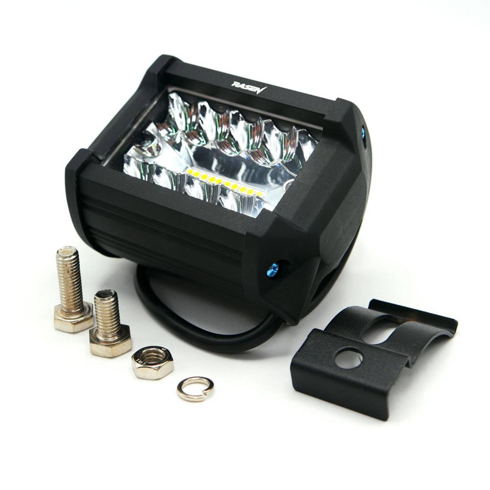 Faro Para Moto Rasen Cuadrado 40 Led Luz Blanca Fija             