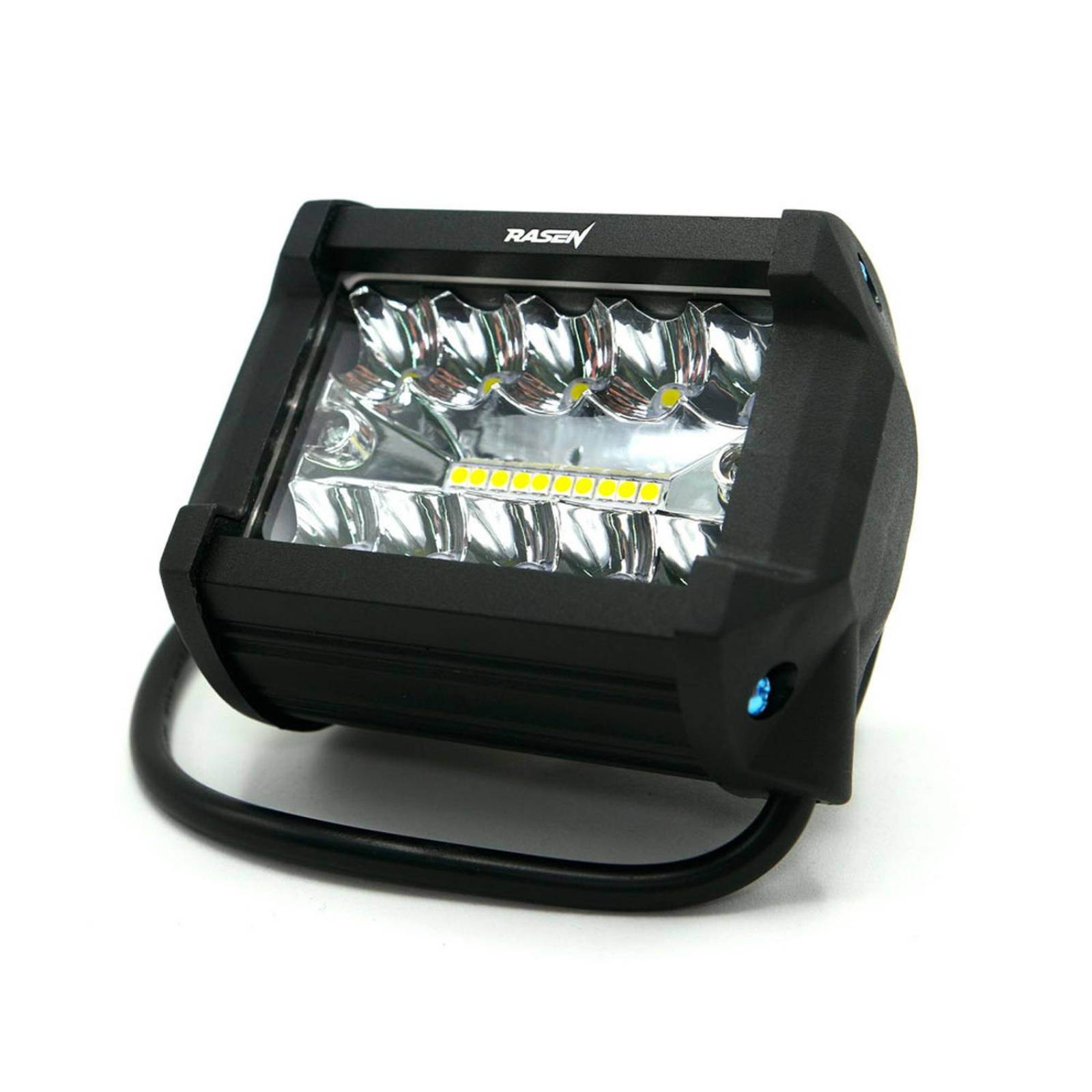 Faro Para Moto Rasen Cuadrado 40 Led Luz Blanca Fija             