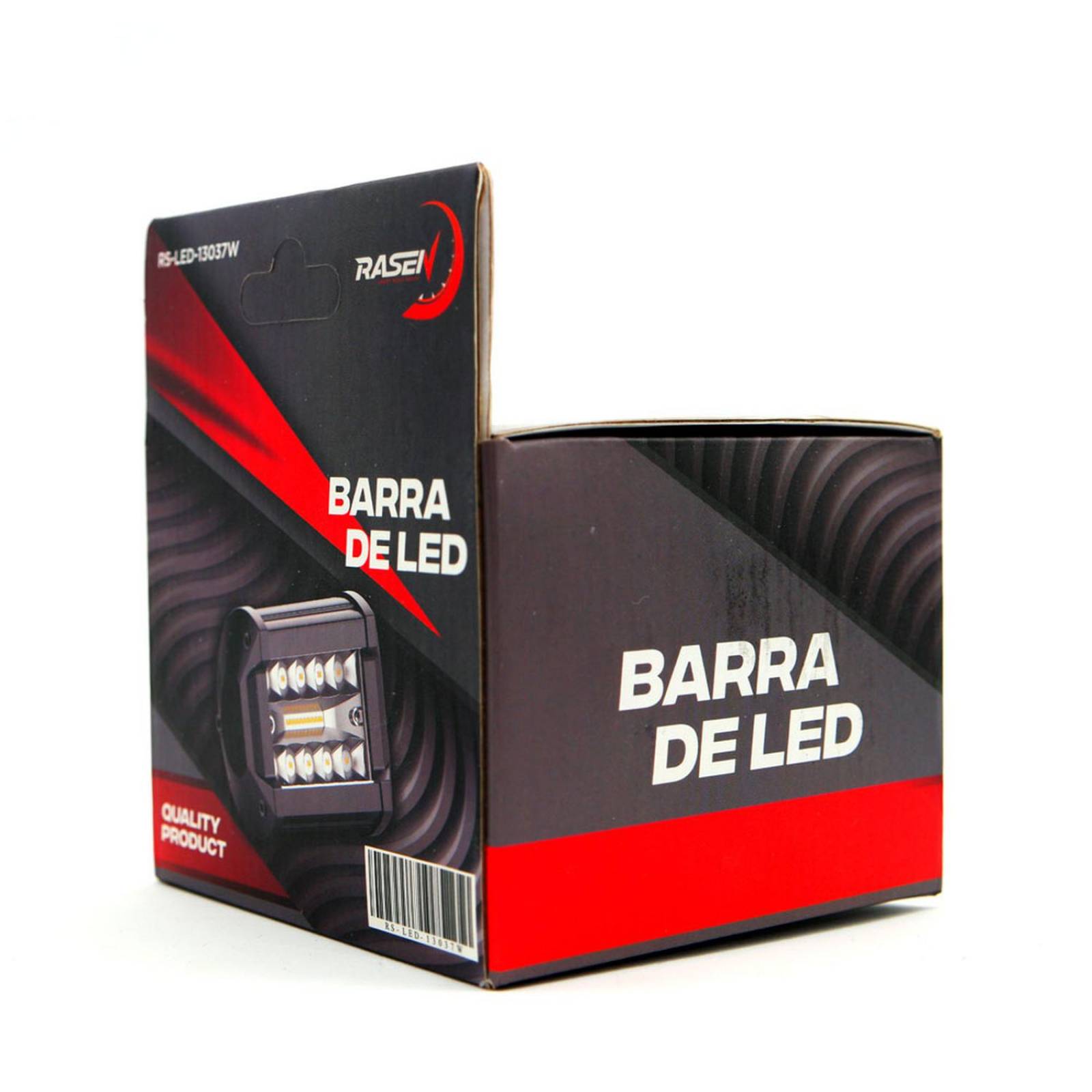 Faro Para Moto Rasen Cuadrado 40 Led Luz Blanca Fija             