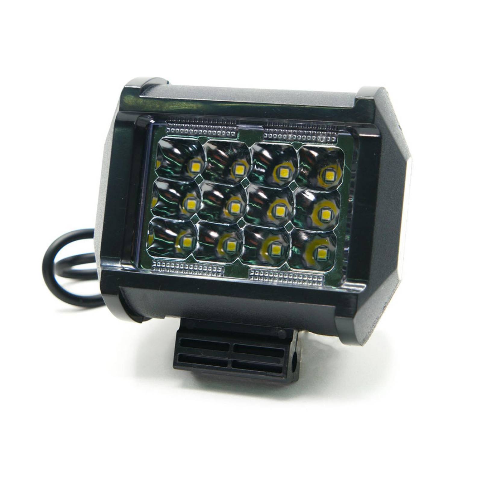 Faro Para Moto Rasen Auxiliar Led Cuadrado 3 Filas 12 Led Con Luz Alta, Baja Y Estrobo      