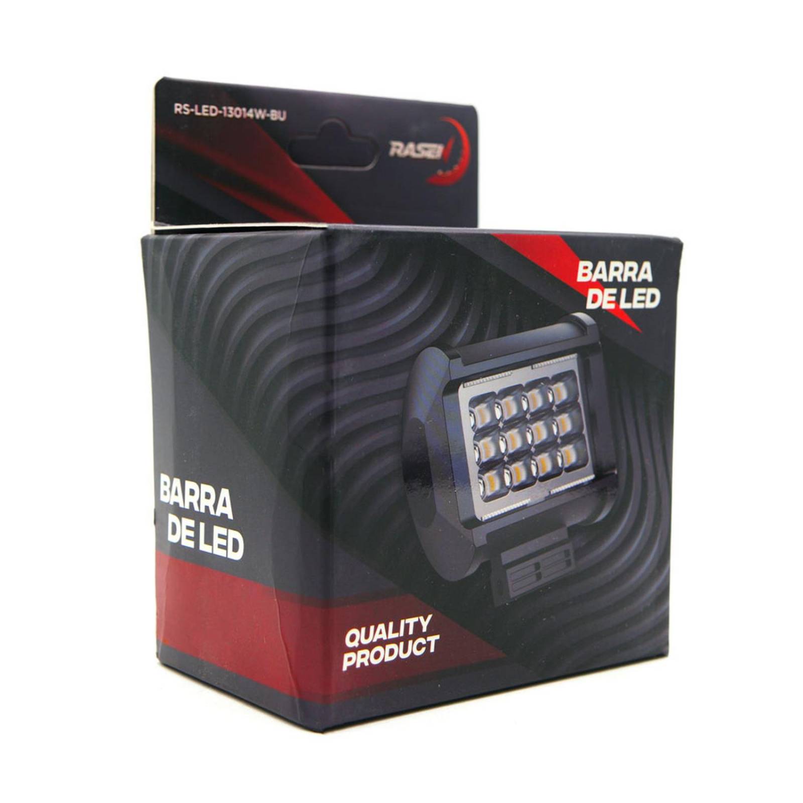 Faro Para Moto Rasen Auxiliar Led Cuadrado 3 Filas 12 Led Con Luz Alta, Baja Y Estrobo      