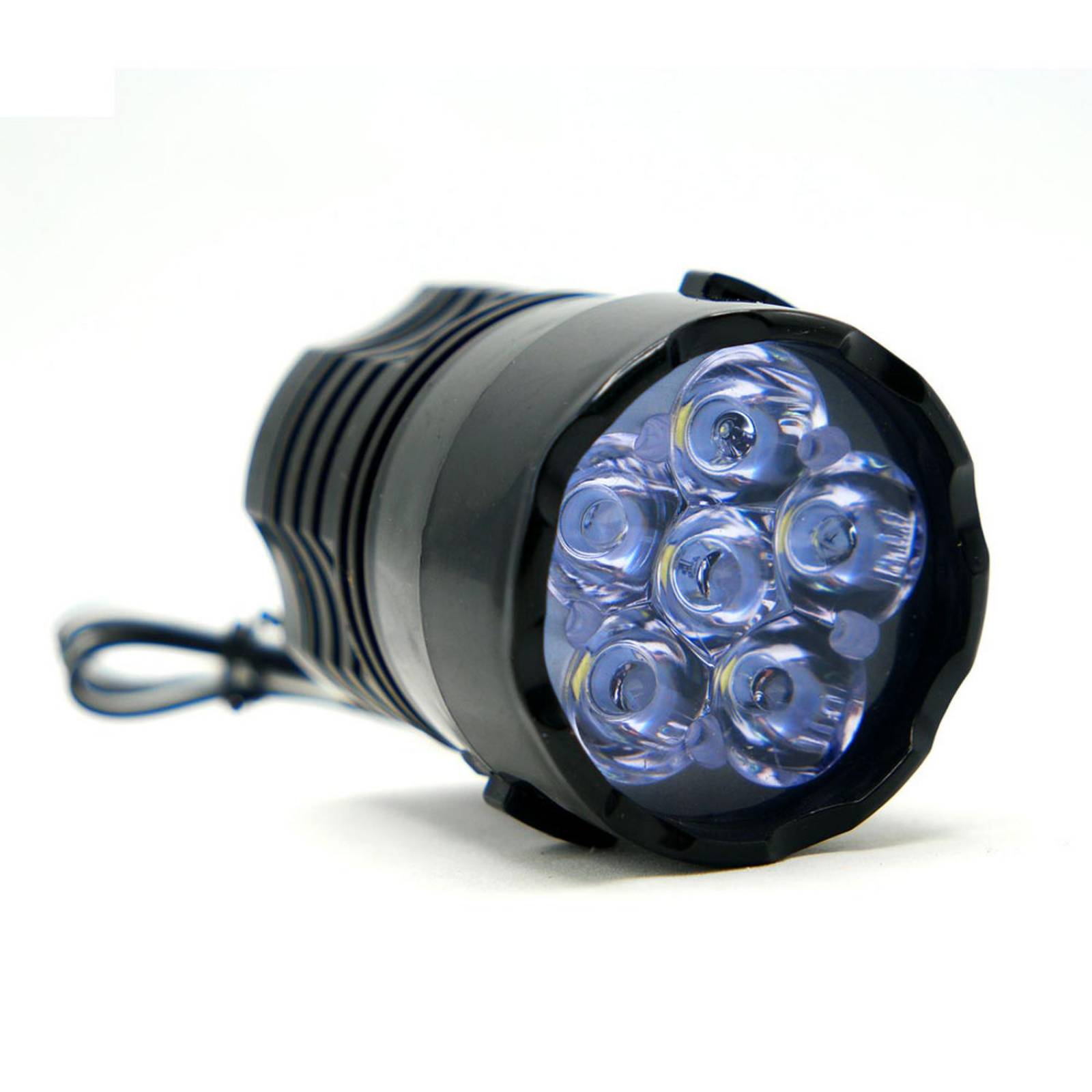 Faro Para Moto Rasen Hexagonal 6 Led Ranuras Laterales Con Luz Alta, Baja Y Estrobo        