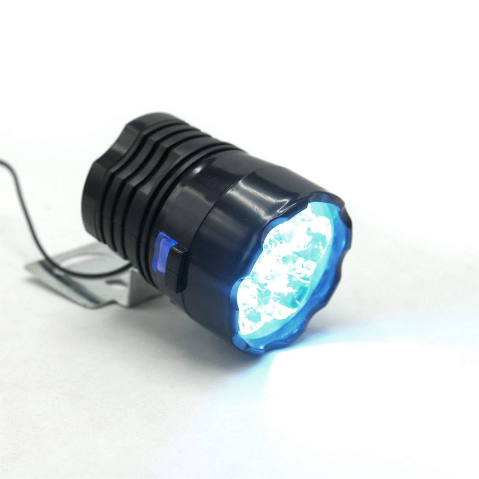 Faro Para Moto Rasen Hexagonal 6 Led Ranuras Laterales Con Luz Alta, Baja Y Estrobo        