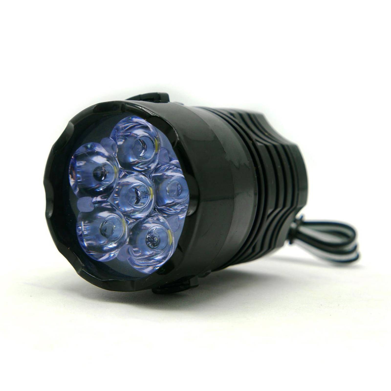 Faro Para Moto Rasen Hexagonal 6 Led Ranuras Laterales Con Luz Alta, Baja Y Estrobo        