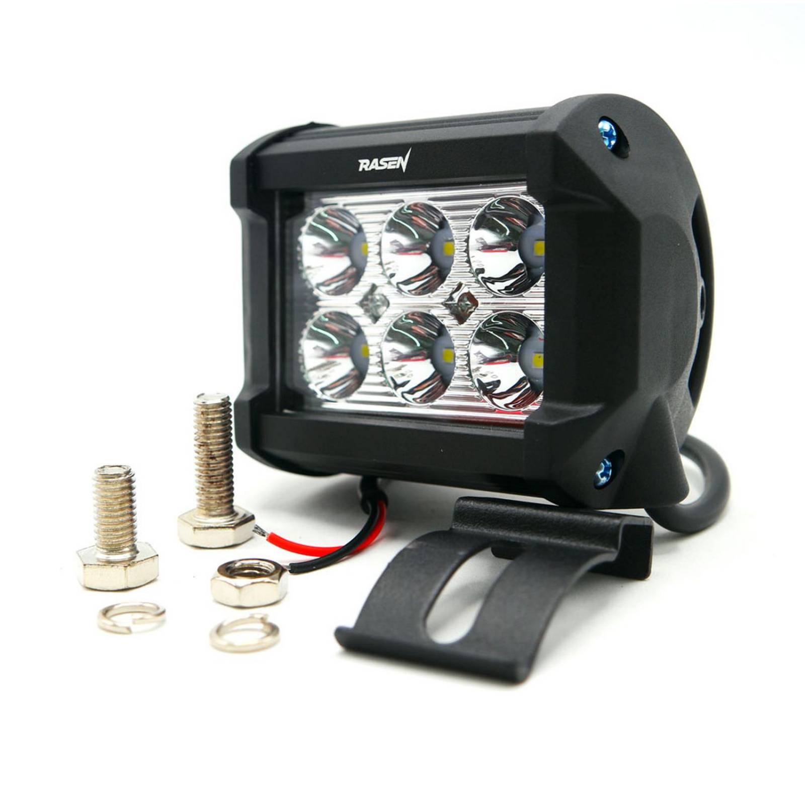 Faro Para Moto Rasen 6 Led Cuadrado Luz Fija
