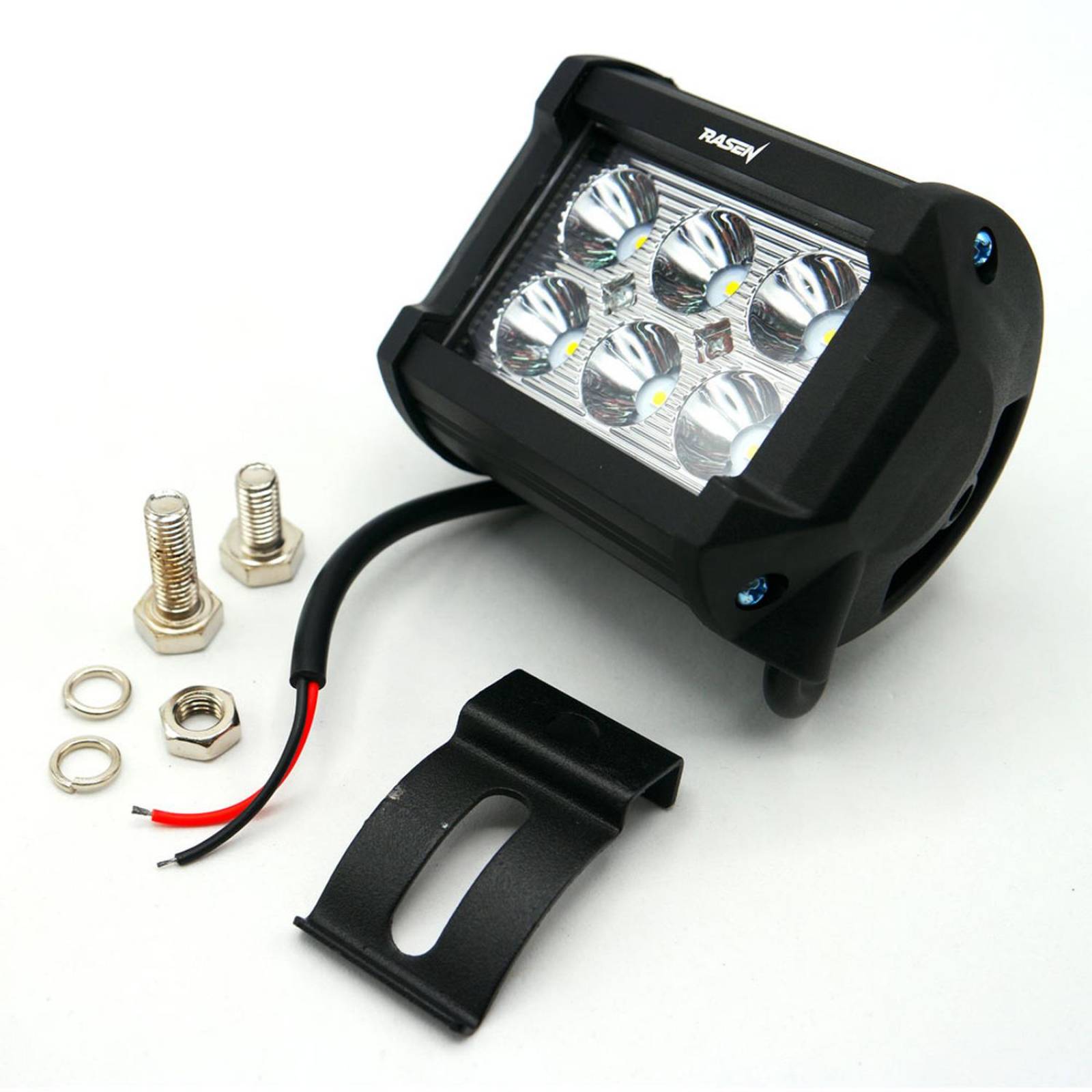 Faro Para Moto Rasen 6 Led Cuadrado Luz Fija
