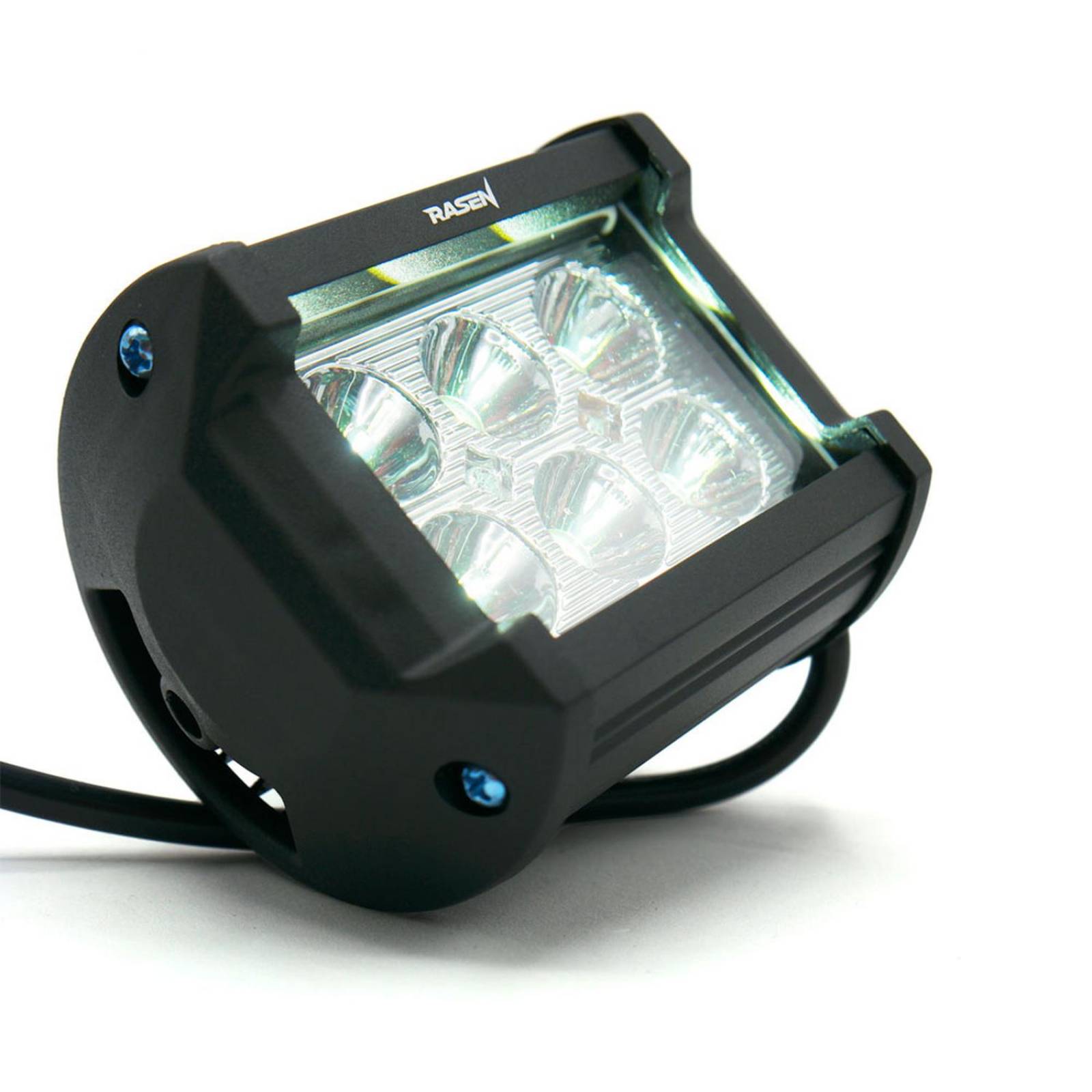 Faro Para Moto Rasen 6 Led Cuadrado Luz Fija