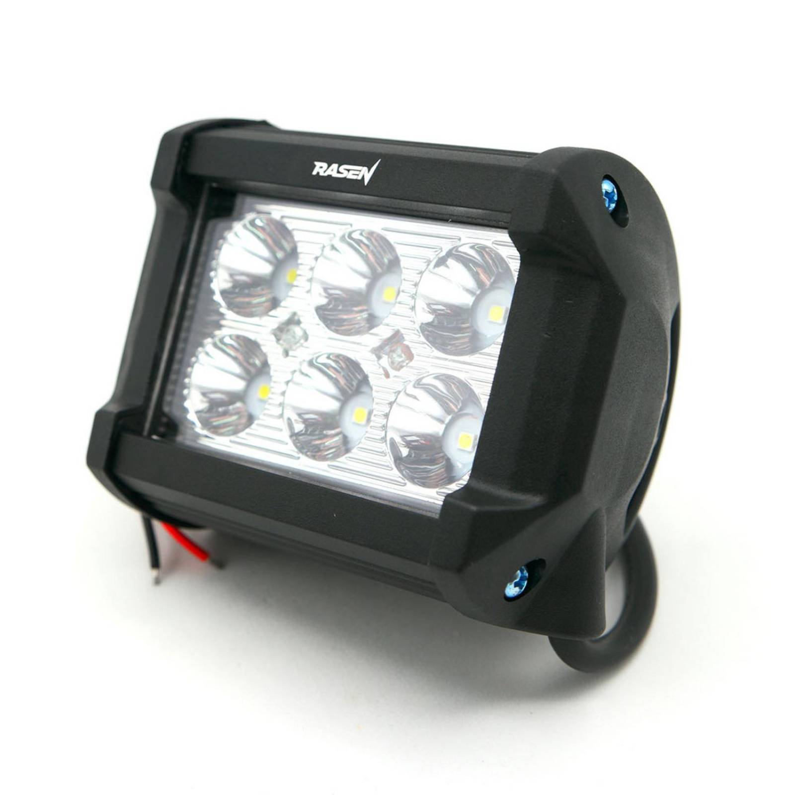 Faro Para Moto Rasen 6 Led Cuadrado Luz Fija