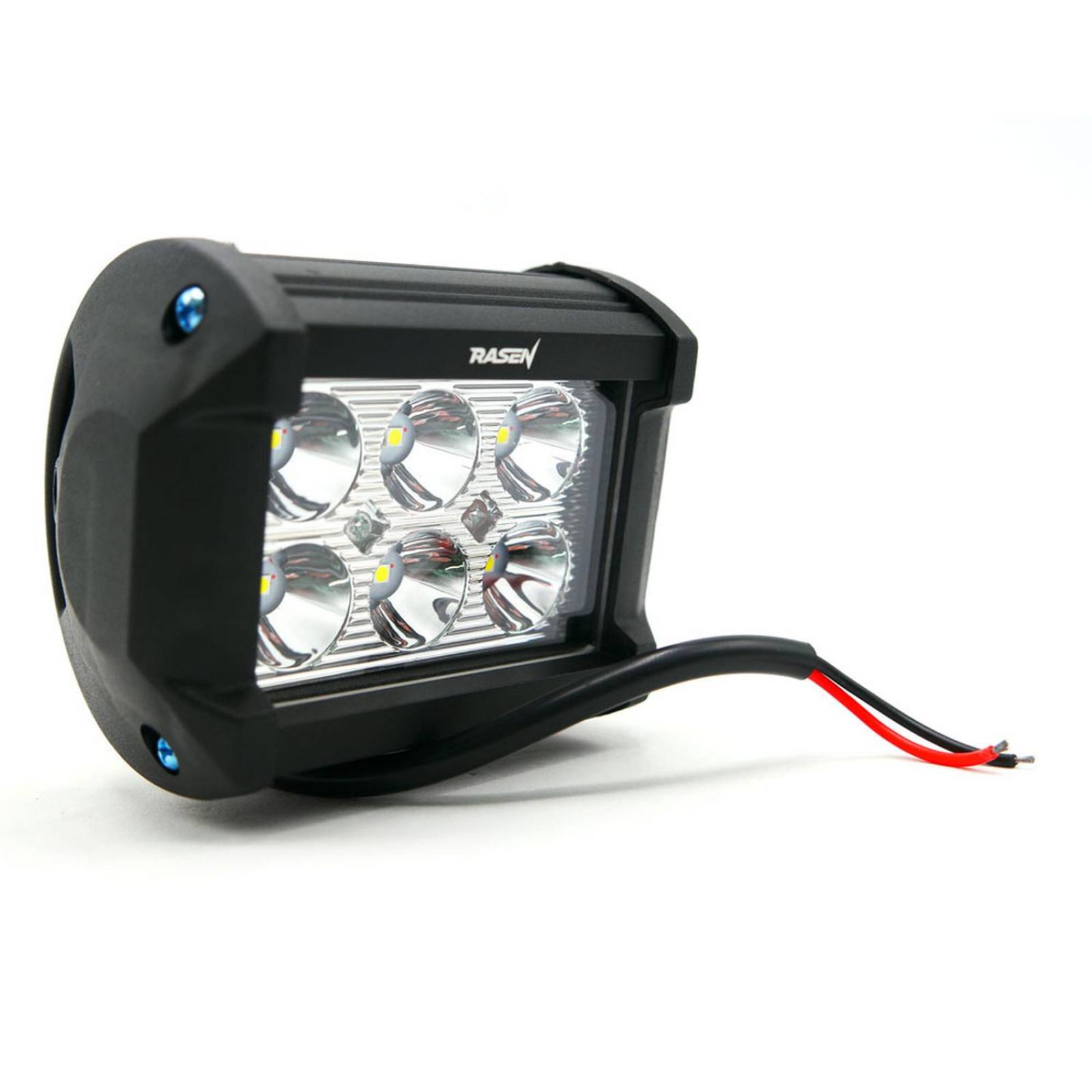 Faro Para Moto Rasen 6 Led Cuadrado Luz Fija