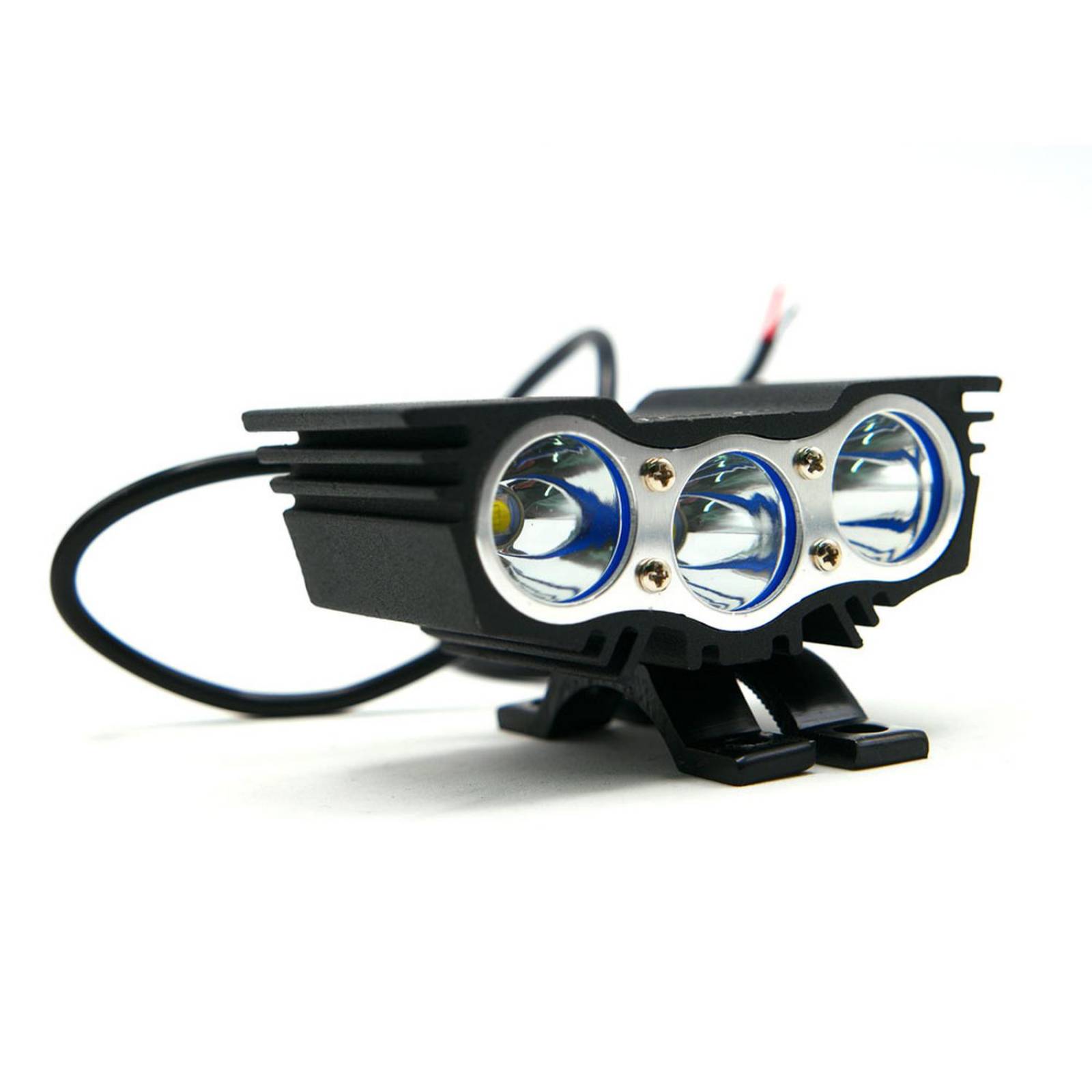 Faro Para Moto Rasen Auxiliar Led Tipo Halcon 3 Led Con Luz Blanca Alta, Baja Y Estrobo      