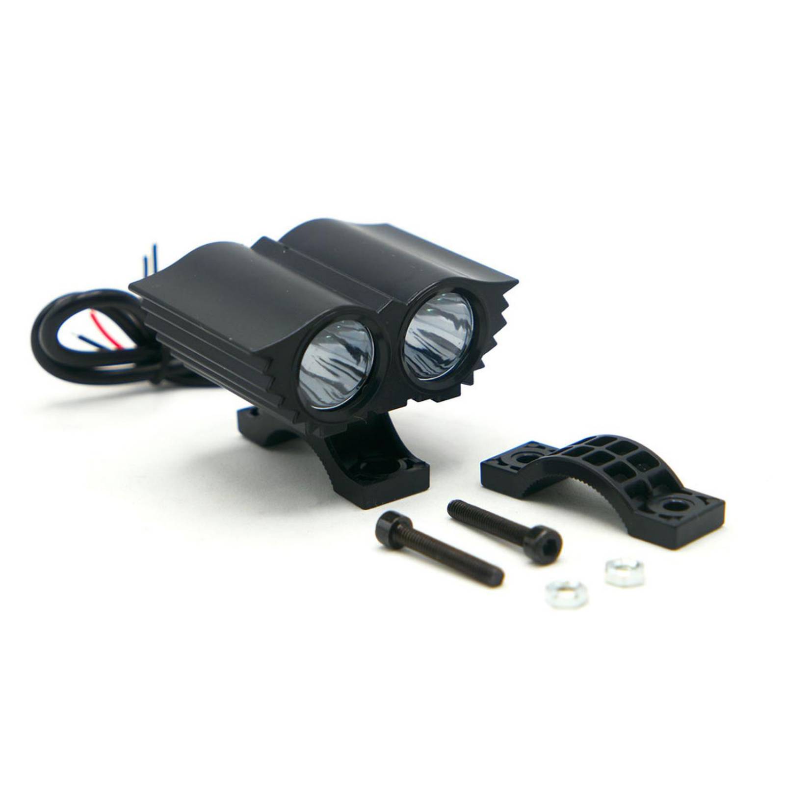 Faro Para Moto Rasen Auxiliar Led Tipo Aguila 2 Ojos Blanco Con Luz Alta, Baja Y Estrobo      