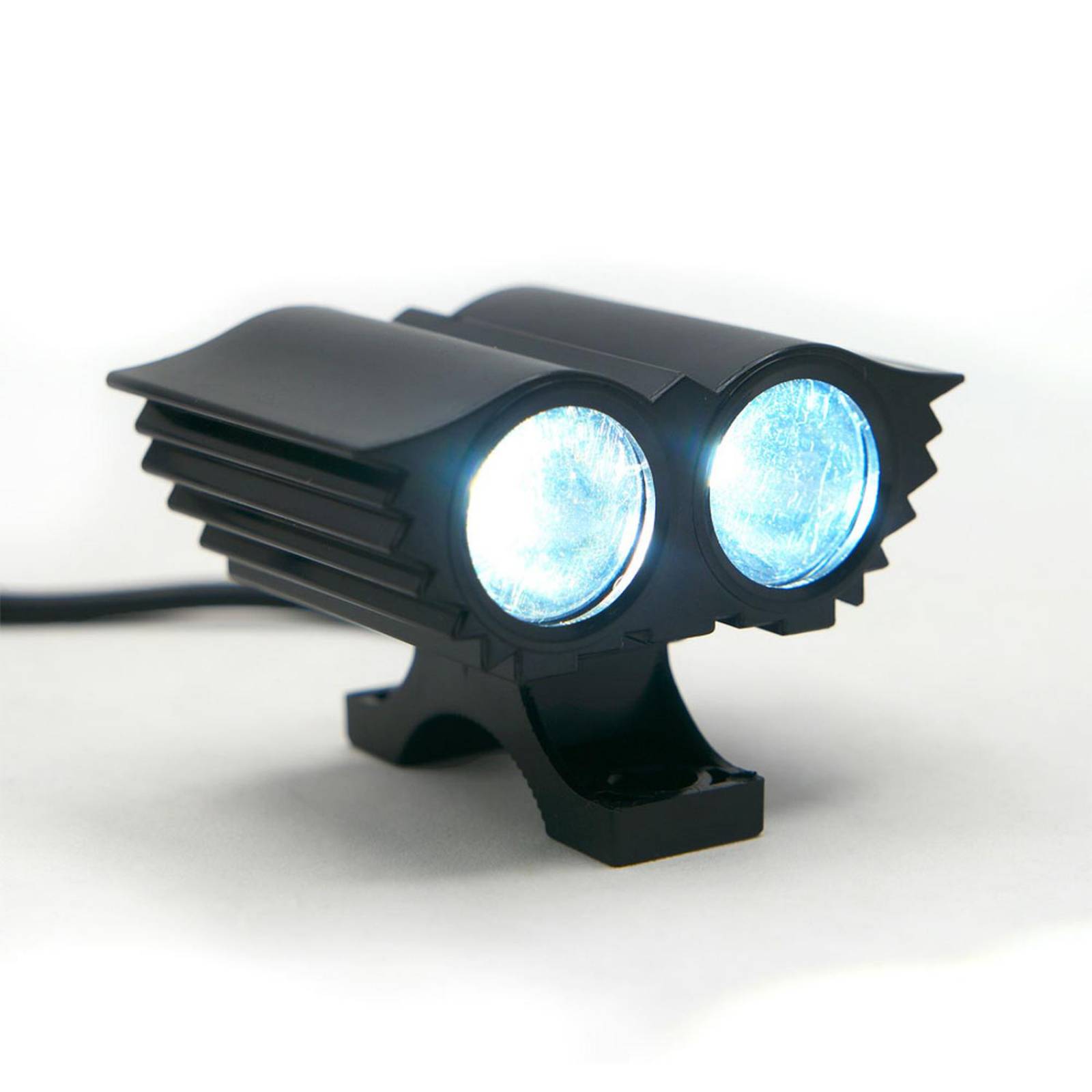 Faro Para Moto Rasen Auxiliar Led Tipo Aguila 2 Ojos Blanco Con Luz Alta, Baja Y Estrobo      