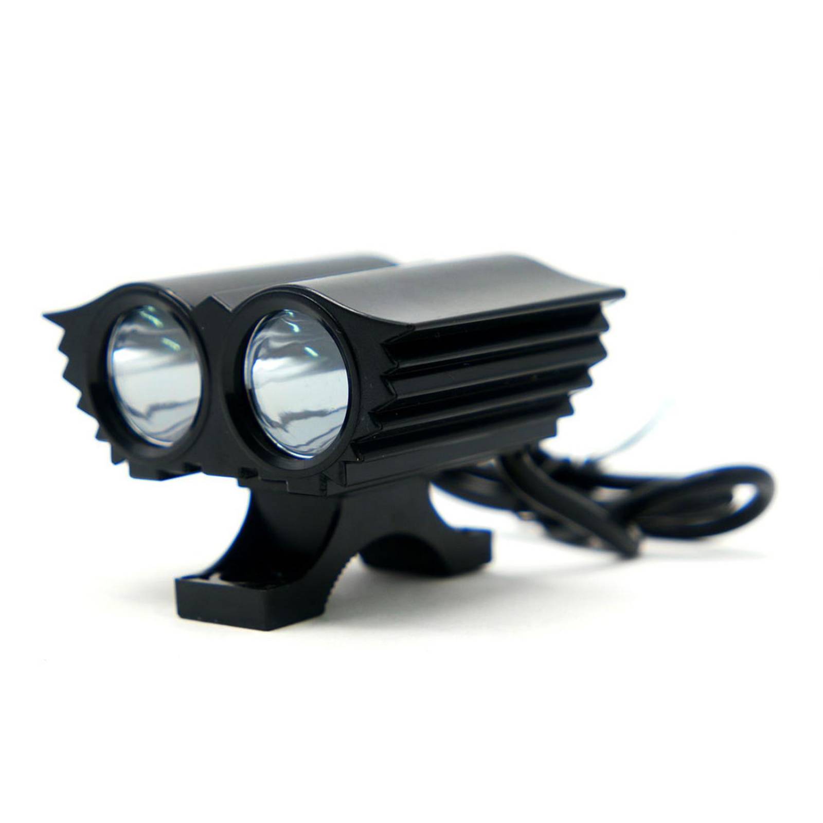 Faro Para Moto Rasen Auxiliar Led Tipo Aguila 2 Ojos Blanco Con Luz Alta, Baja Y Estrobo      