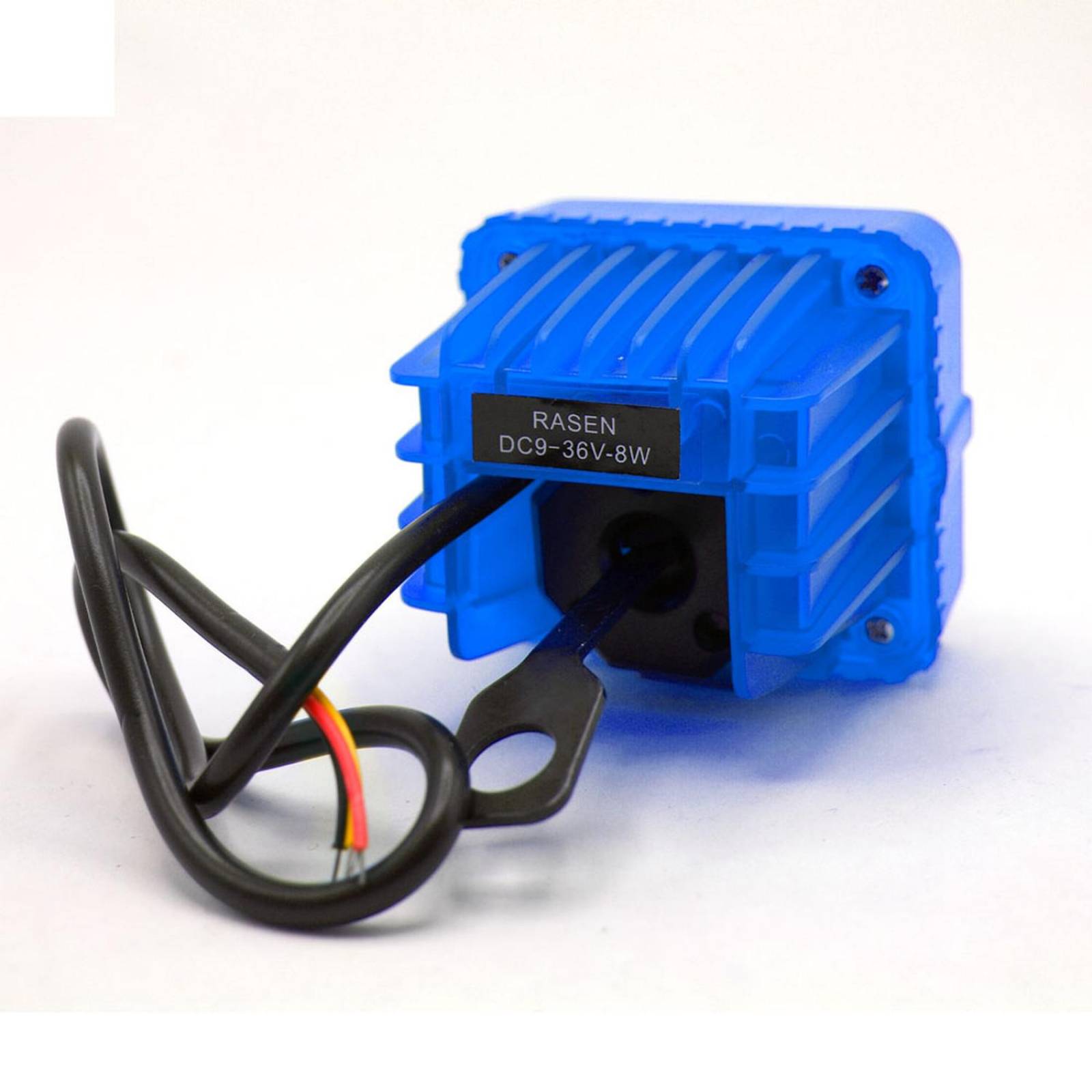 Faro Para Moto Rasen Auxiliar Cuadrado 4 Led Blanco Contorno Rgb            Azul