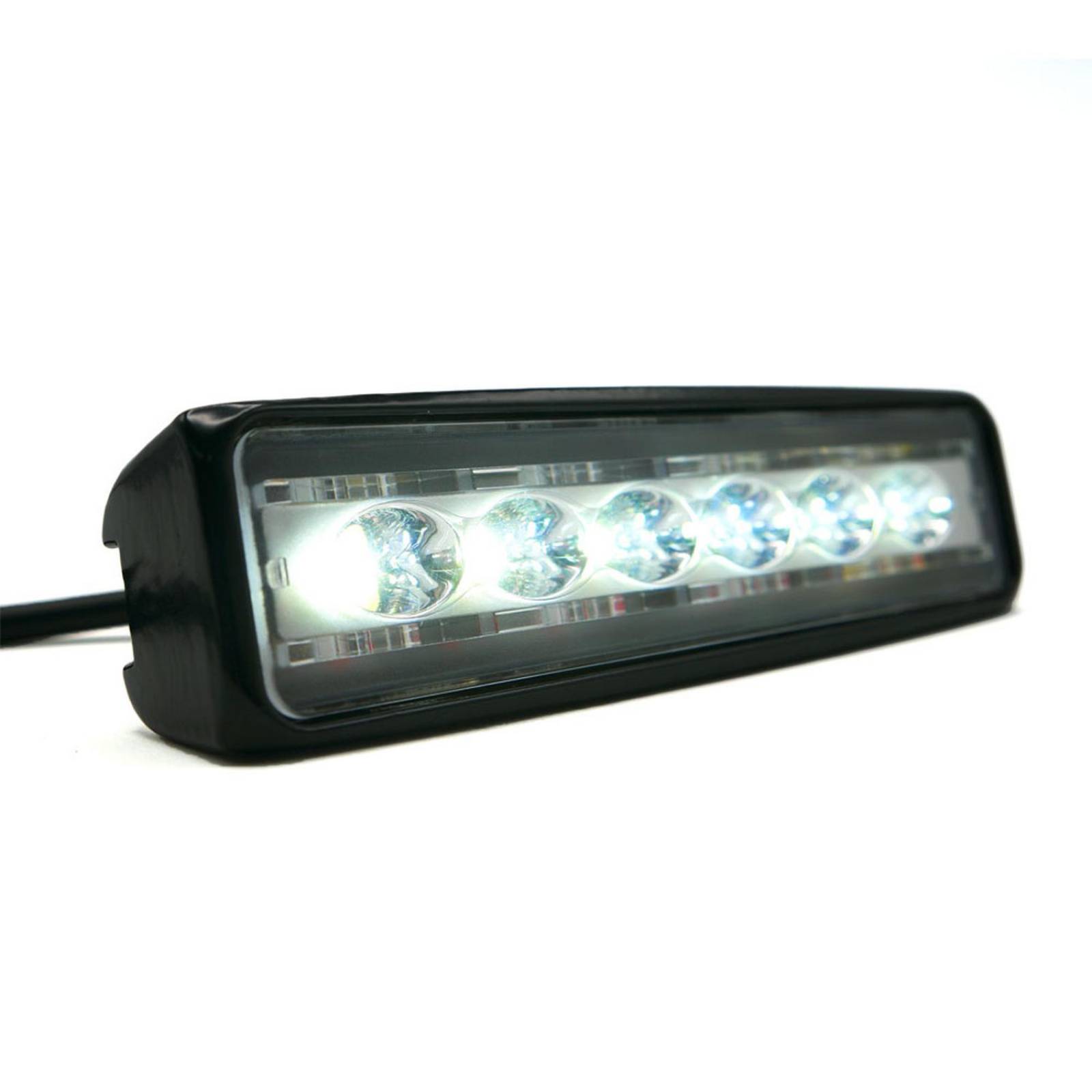 Barra Para Moto Rasen 6 Led Luz Blanca Contorno Con Estrobo            