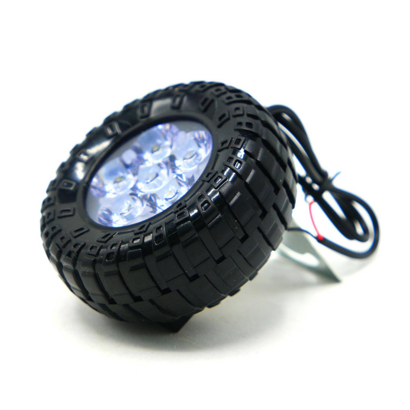 Faro Para Moto Rasen Led Blanco Tipo Rueda Con Luz Alta, Baja Y Estrobo         