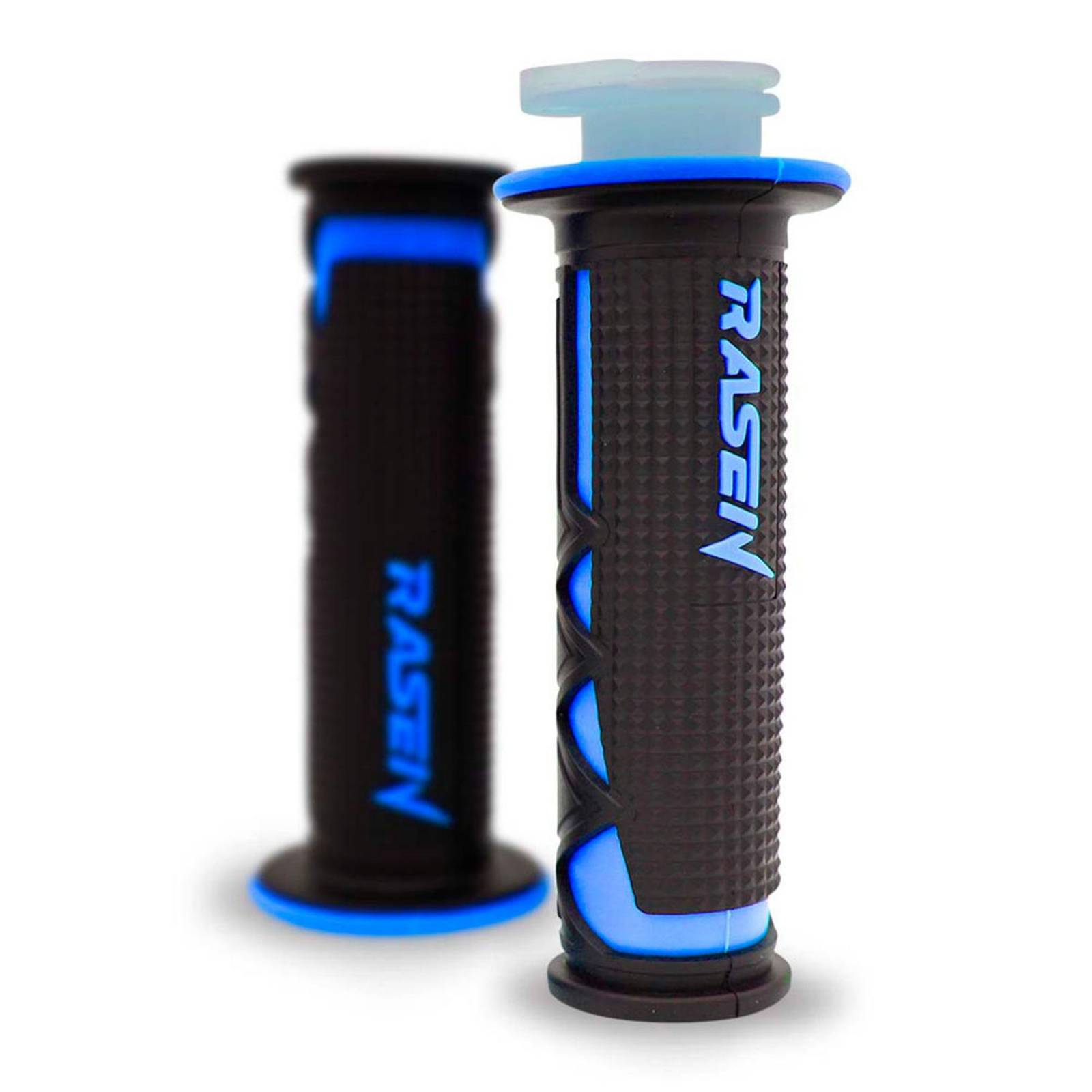 Puños Para Moto Rasen De Caucho Tipo Panal Azul Universal