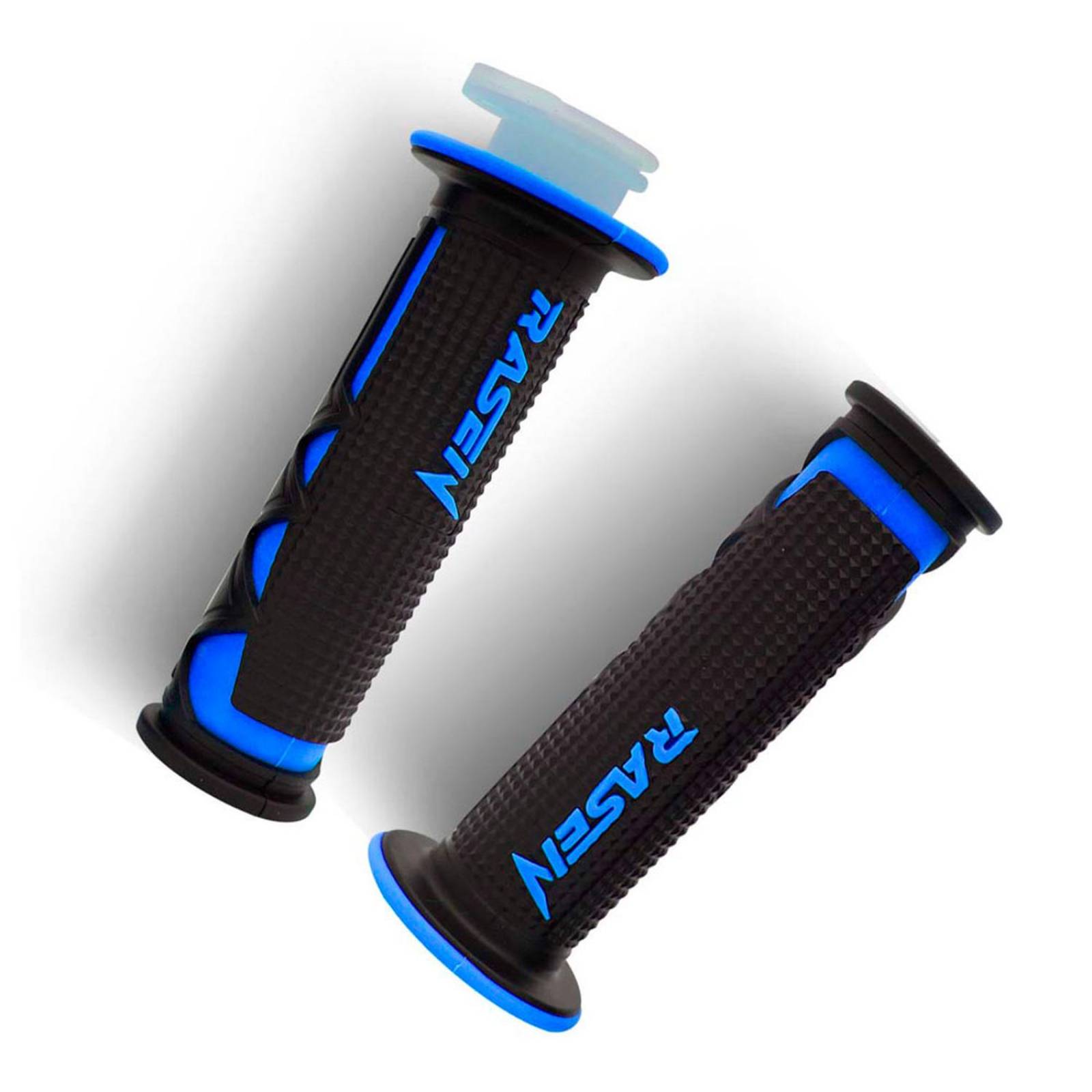 Puños Para Moto Rasen De Caucho Tipo Panal Azul Universal