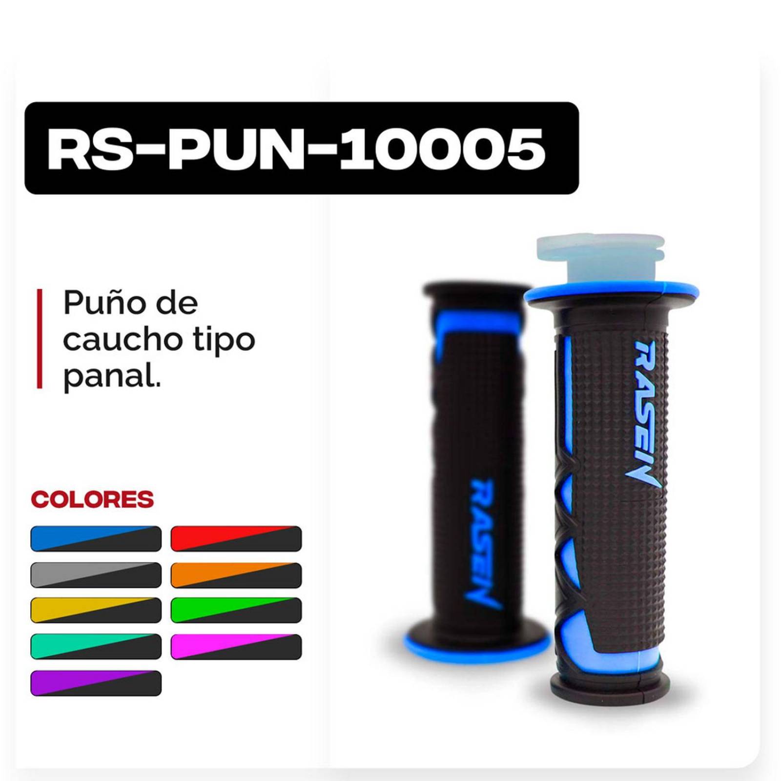 Puños Para Moto Rasen De Caucho Tipo Panal Azul Universal