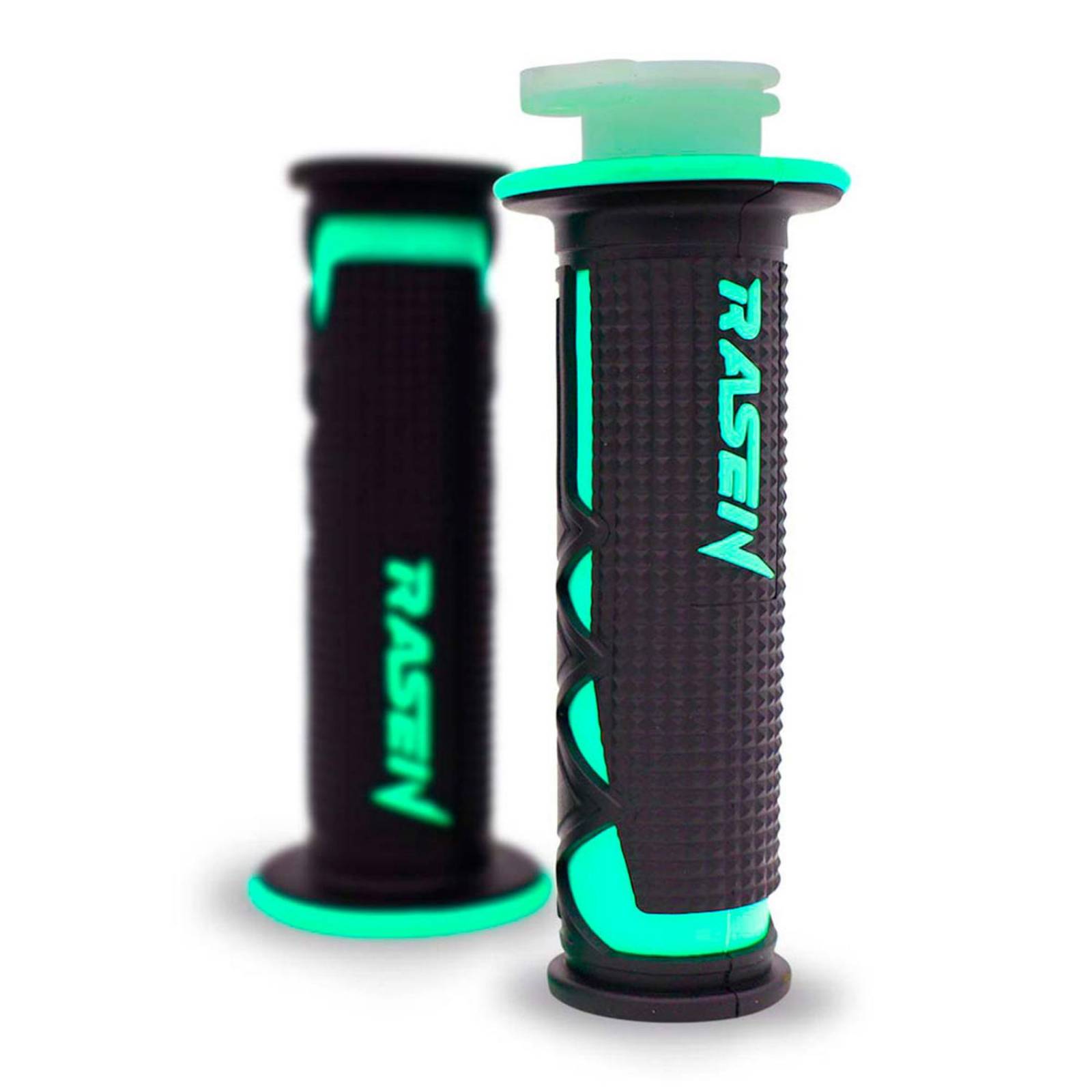 Puños Para Moto Rasen De Caucho Tipo Panal Verde claro Universal