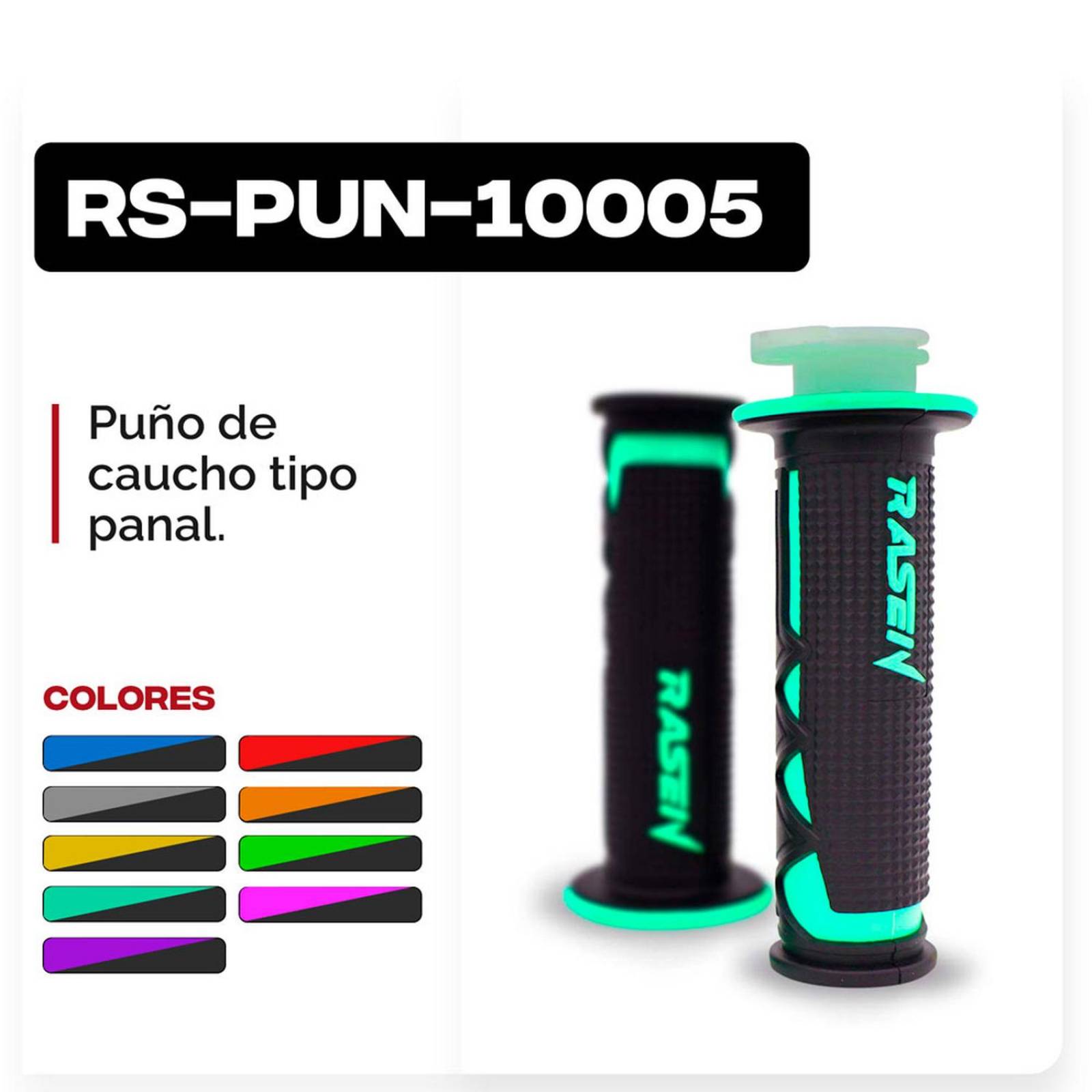 Puños Para Moto Rasen De Caucho Tipo Panal Verde claro Universal