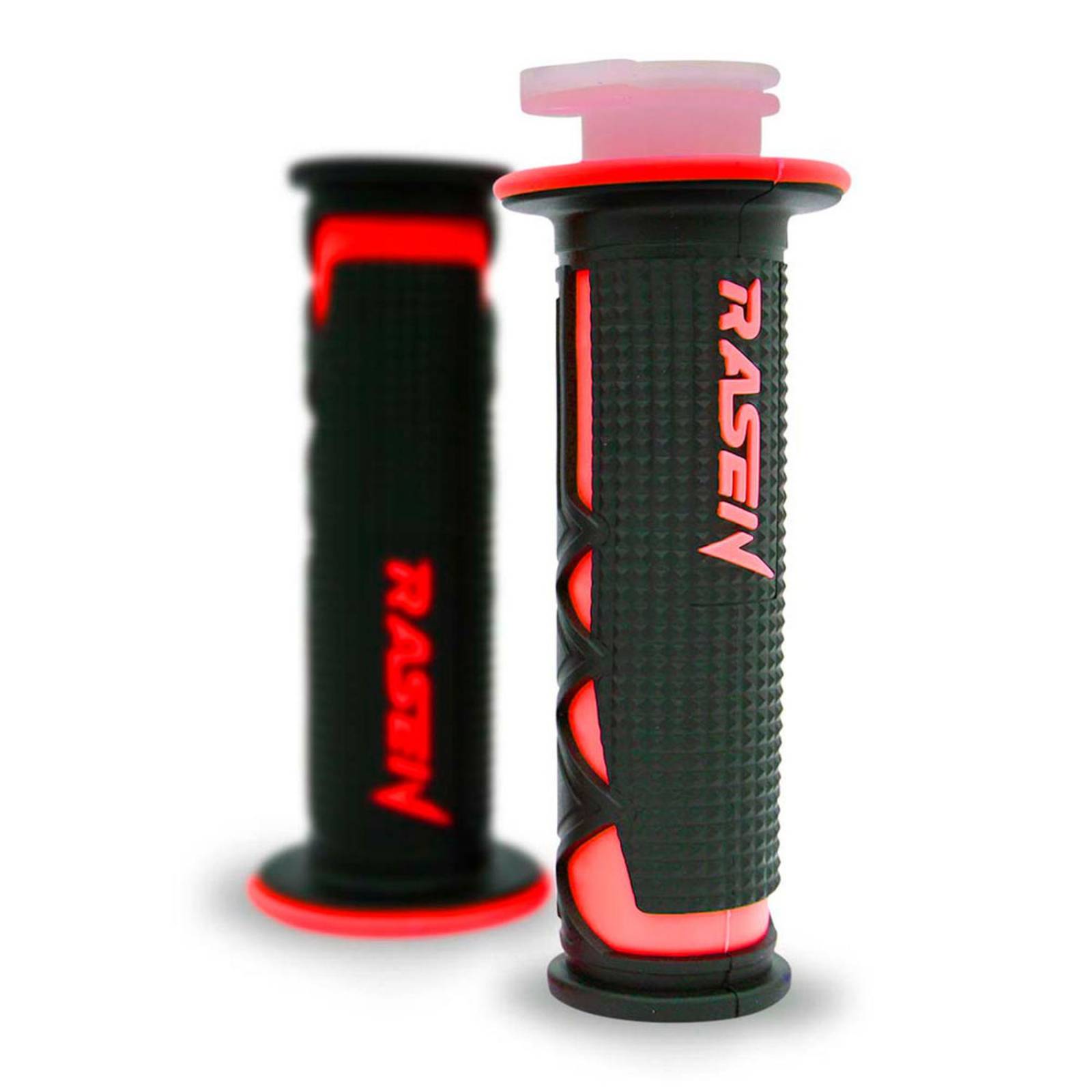 Puños Para Moto Rasen De Caucho Tipo Panal Rojo Universal