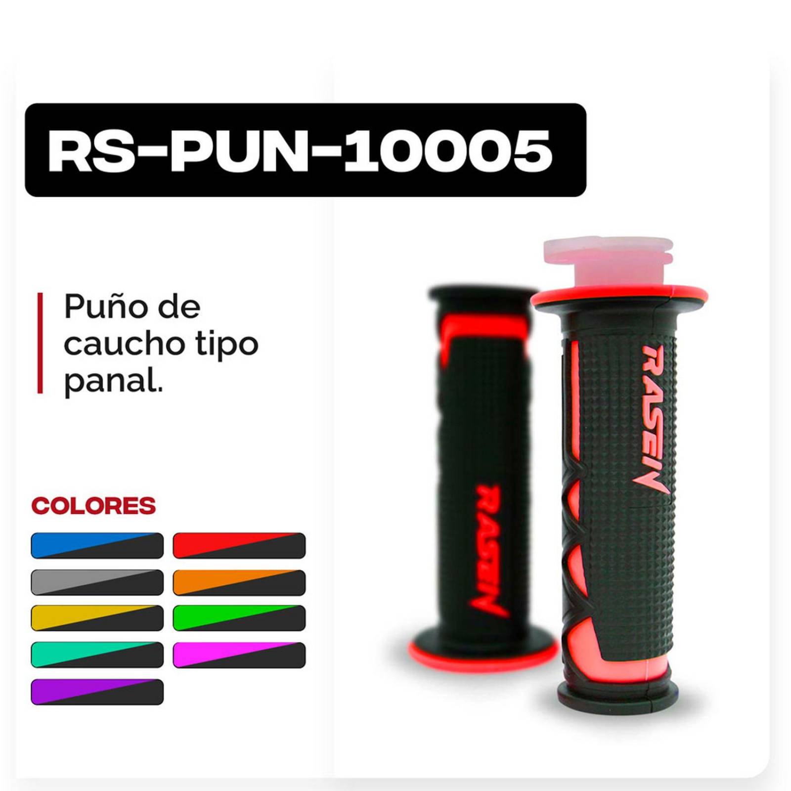 Puños Para Moto Rasen De Caucho Tipo Panal Rojo Universal
